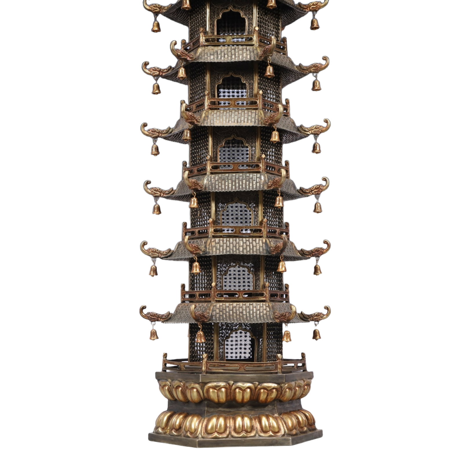 A Rare Gilt Silver Pagoda - 3