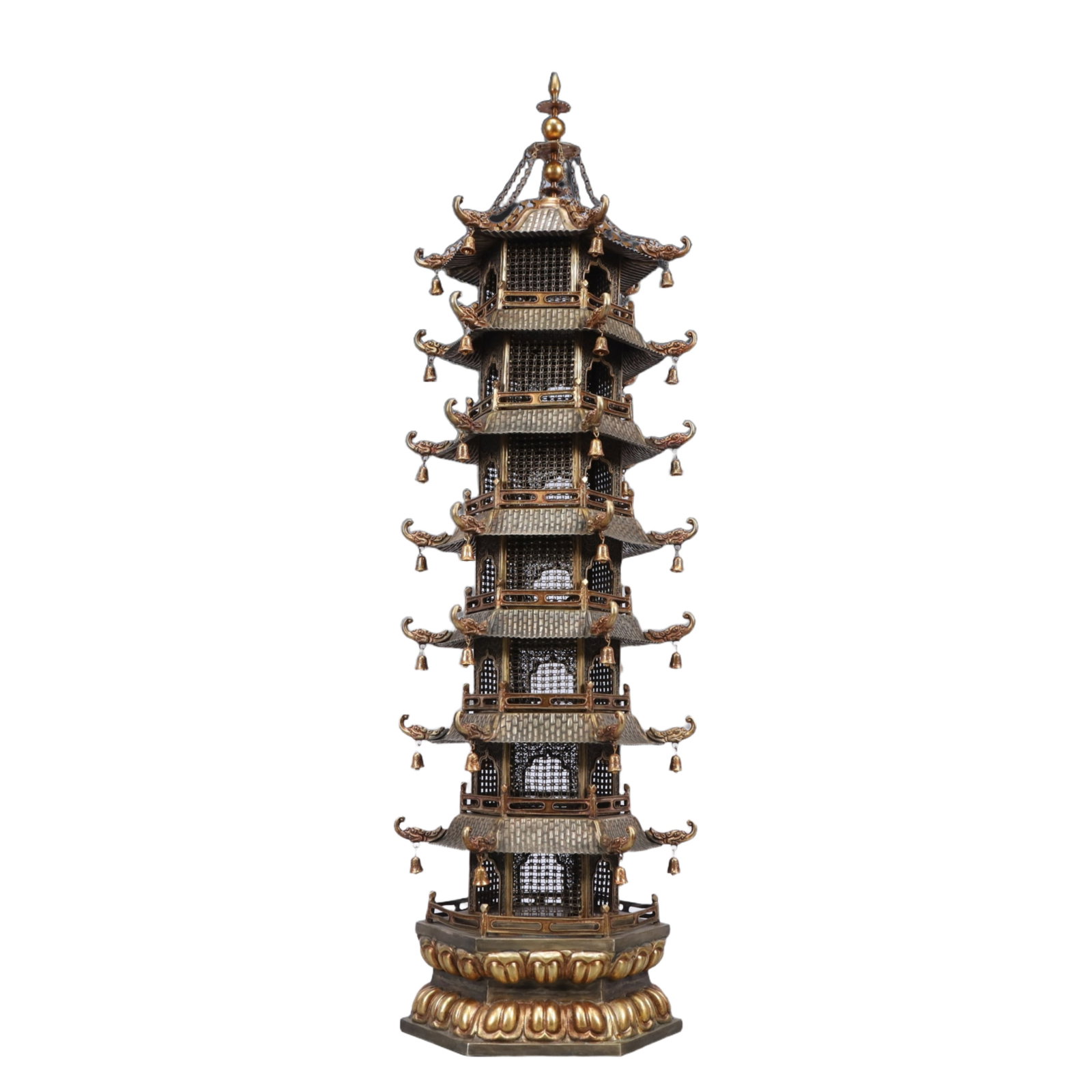 A Rare Gilt Silver Pagoda - 4