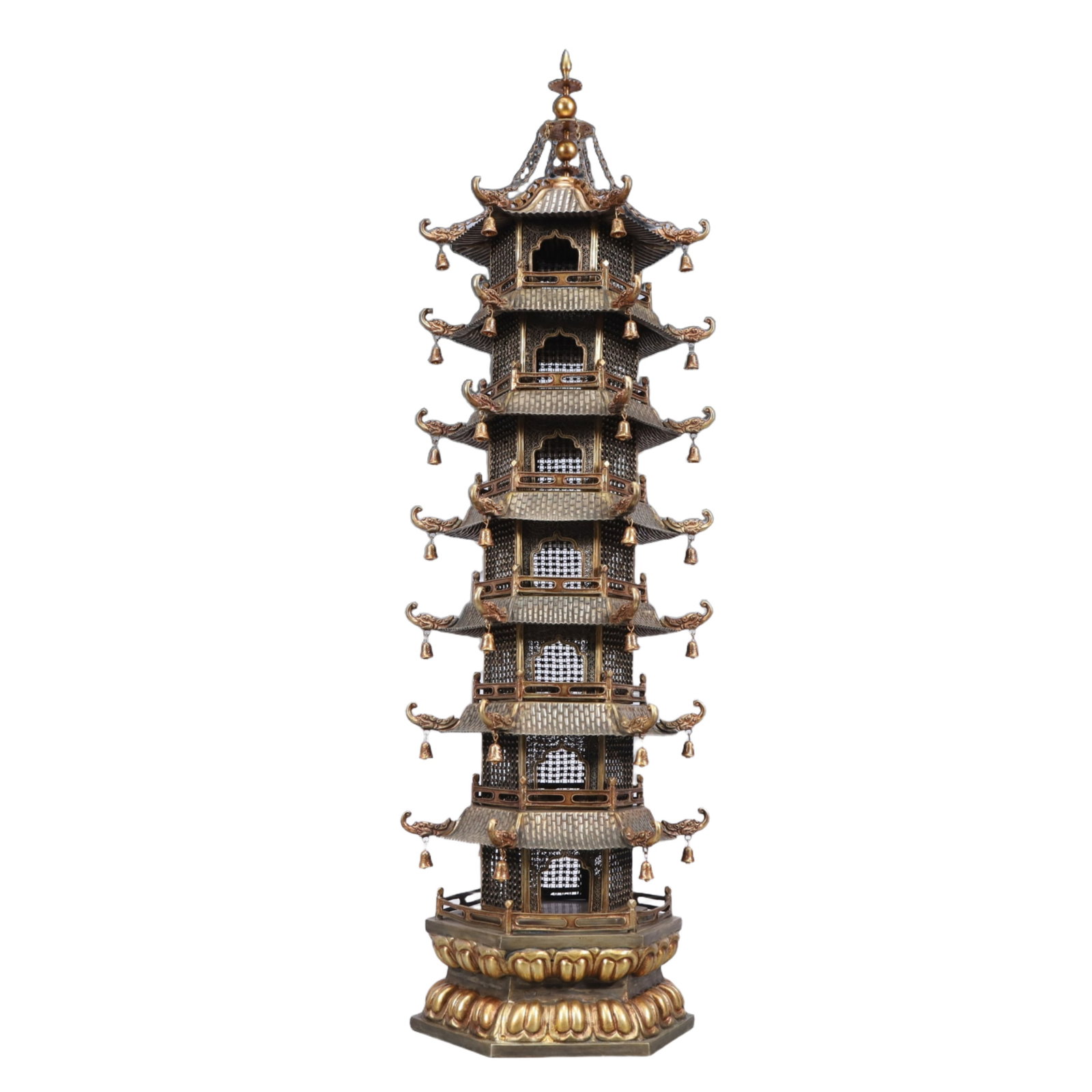 A Rare Gilt Silver Pagoda - 5