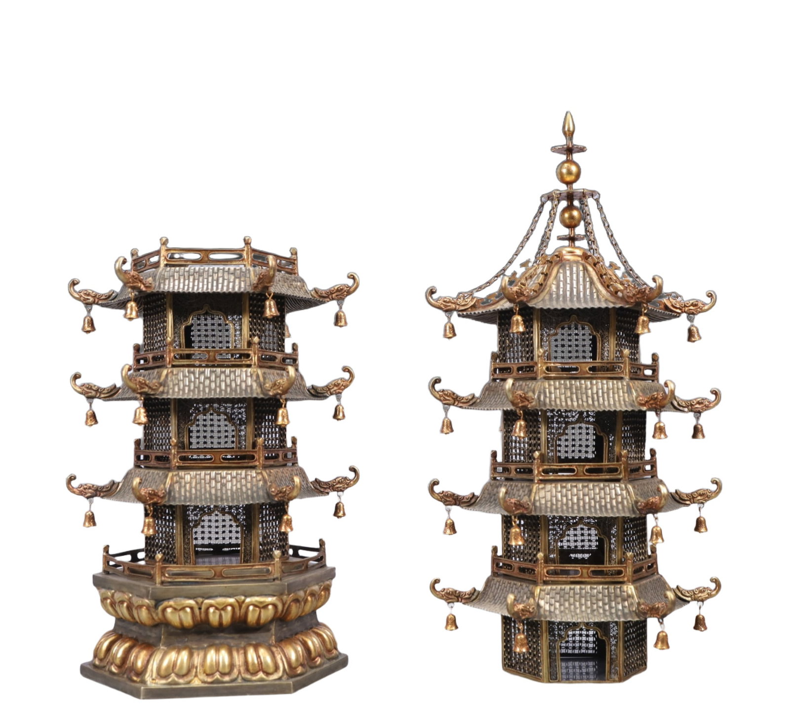 A Rare Gilt Silver Pagoda - 6
