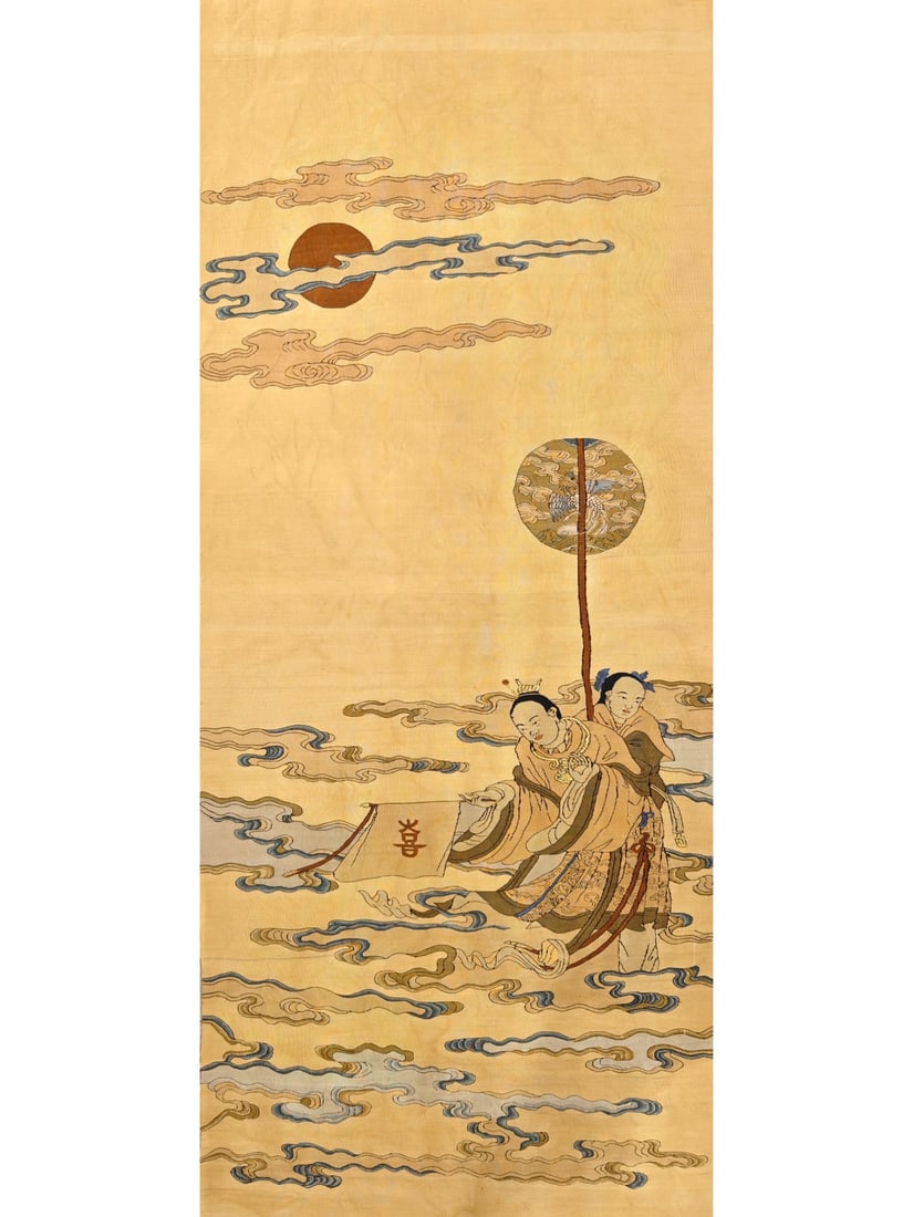 Figures of Qing Dynasty Kesi.: Figures of Qing Dynasty Kesi. Size: 39in×16.5in 清代 缂丝人物图