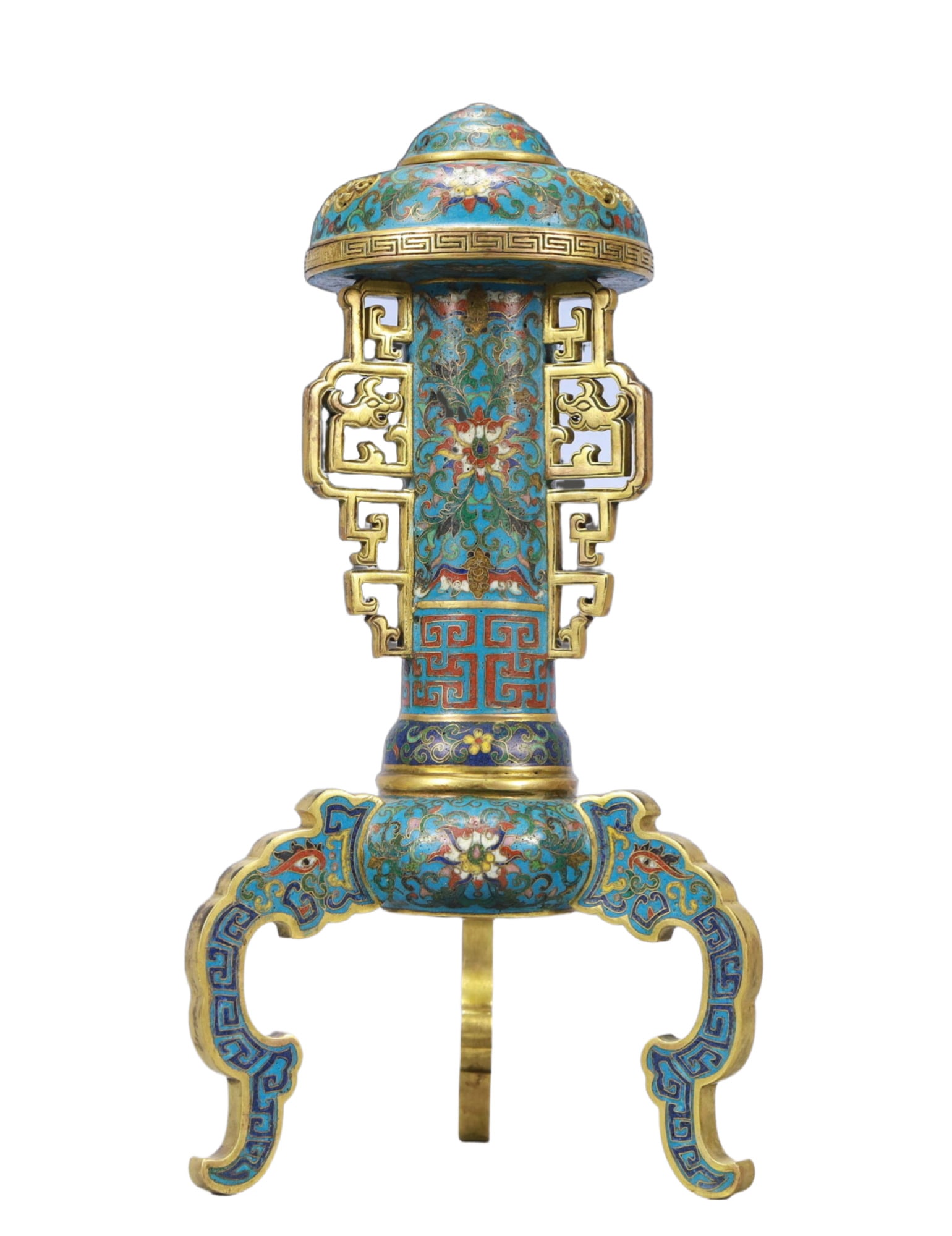 An Exquisite Cloisonne Lotus Pattern Hatstand - 2