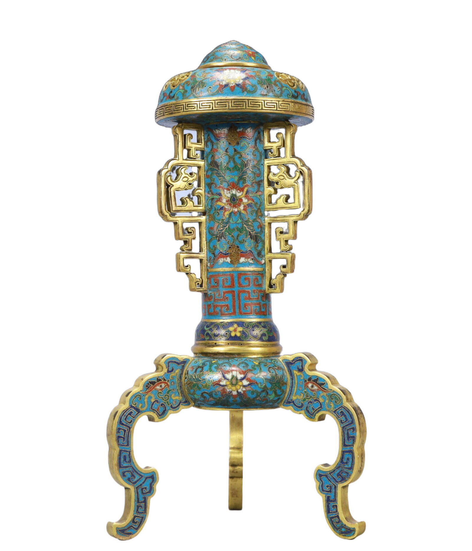 An Exquisite Cloisonne Lotus Pattern Hatstand - 6