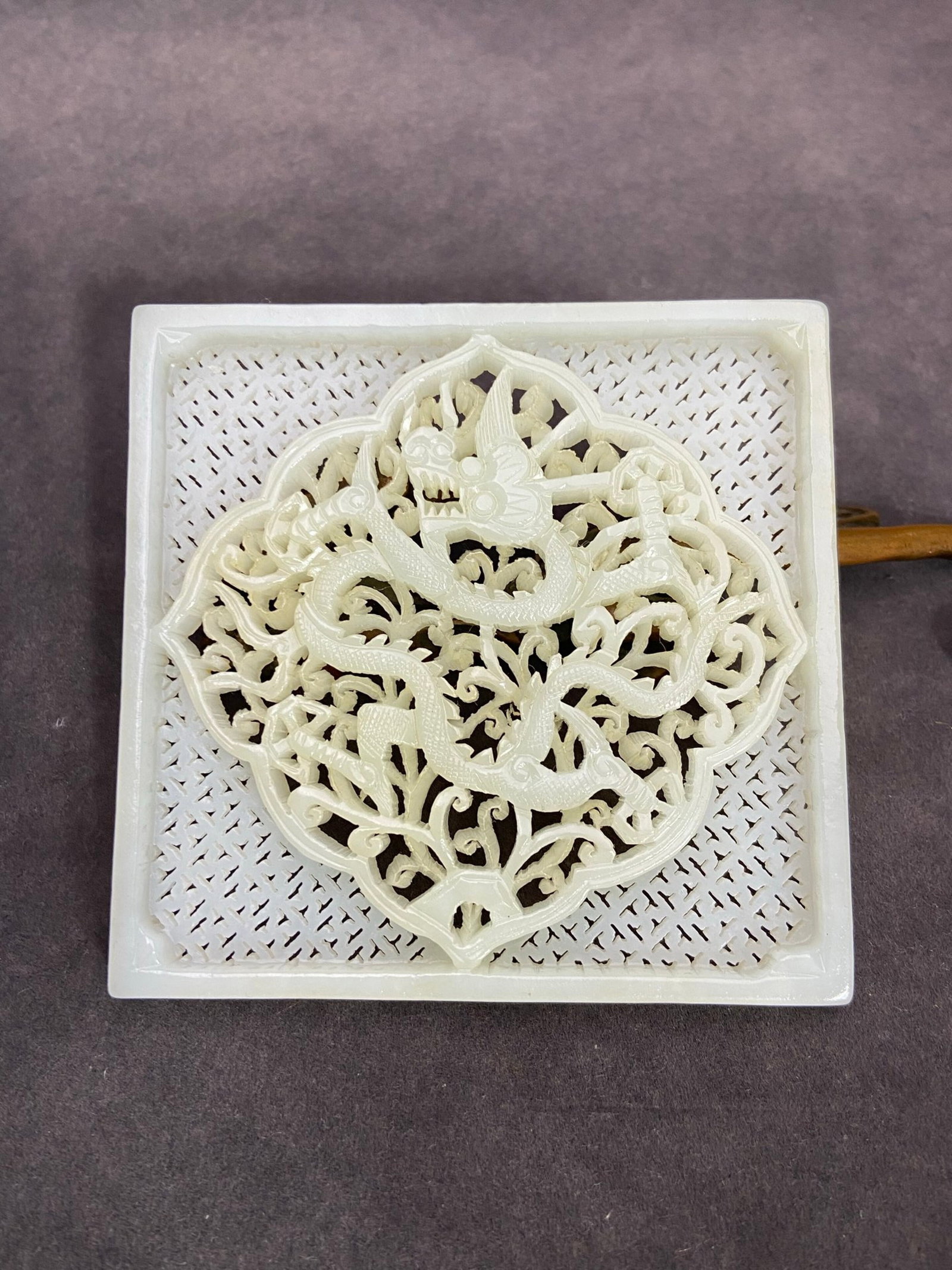 An Exquisite White Jade Hollow Dragon Pattern Pendant (1 of 7)