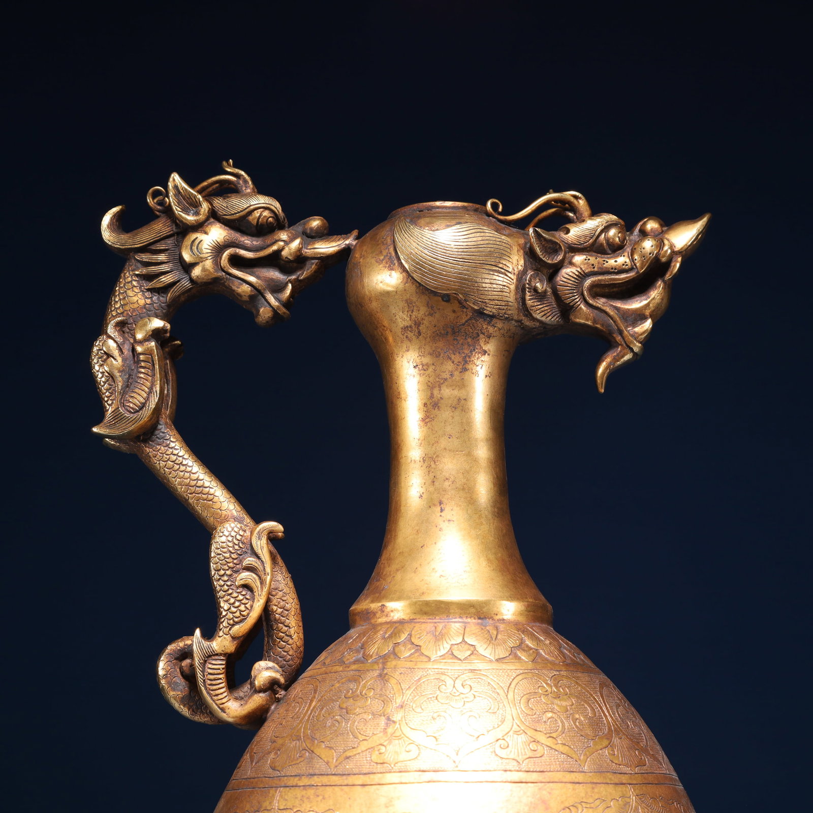 An Exquisite Gilt Bronze Auspicious Beast Pattern Ewer - 2
