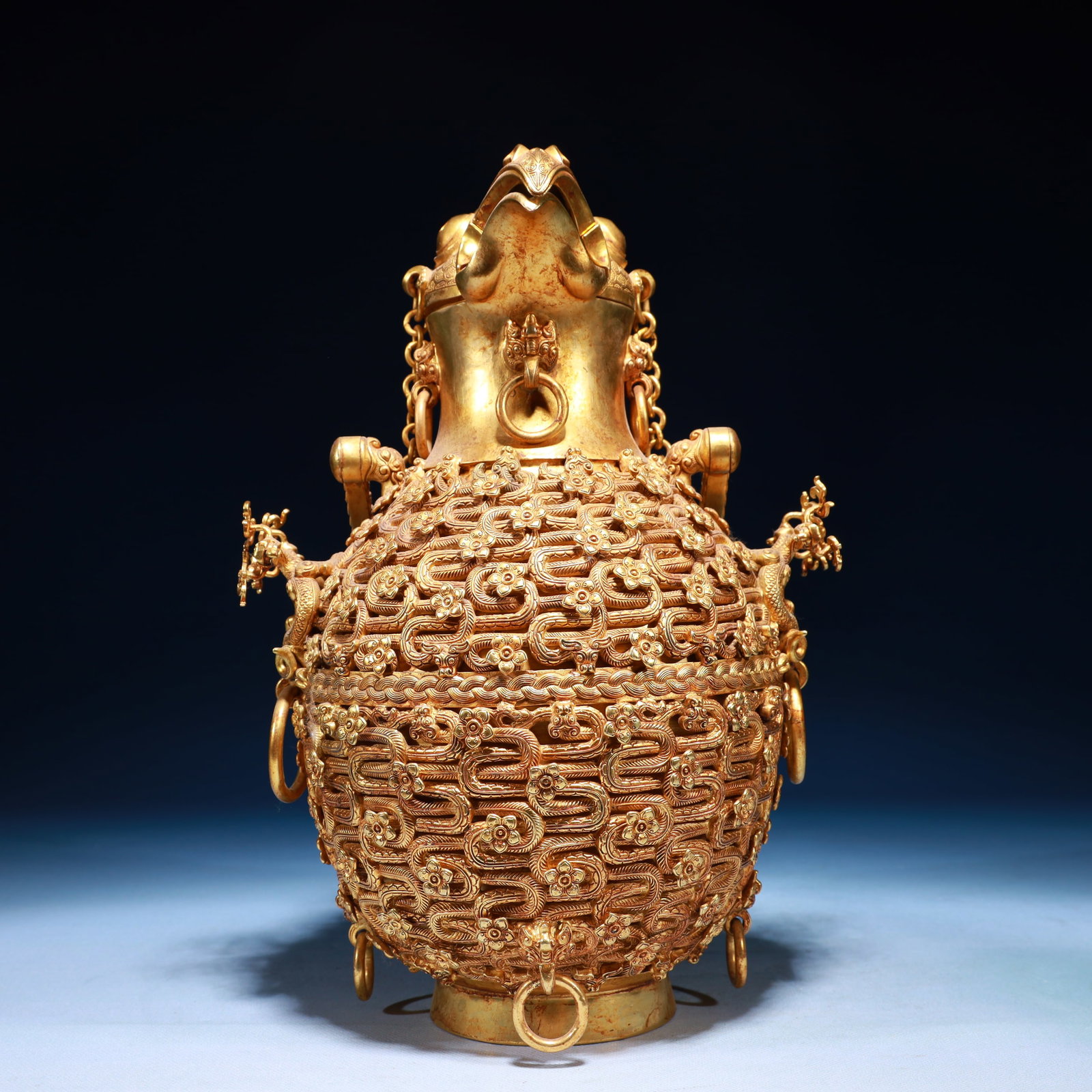 An Exquisite Gilt Bronze Dragon Pattern Ewer - 5