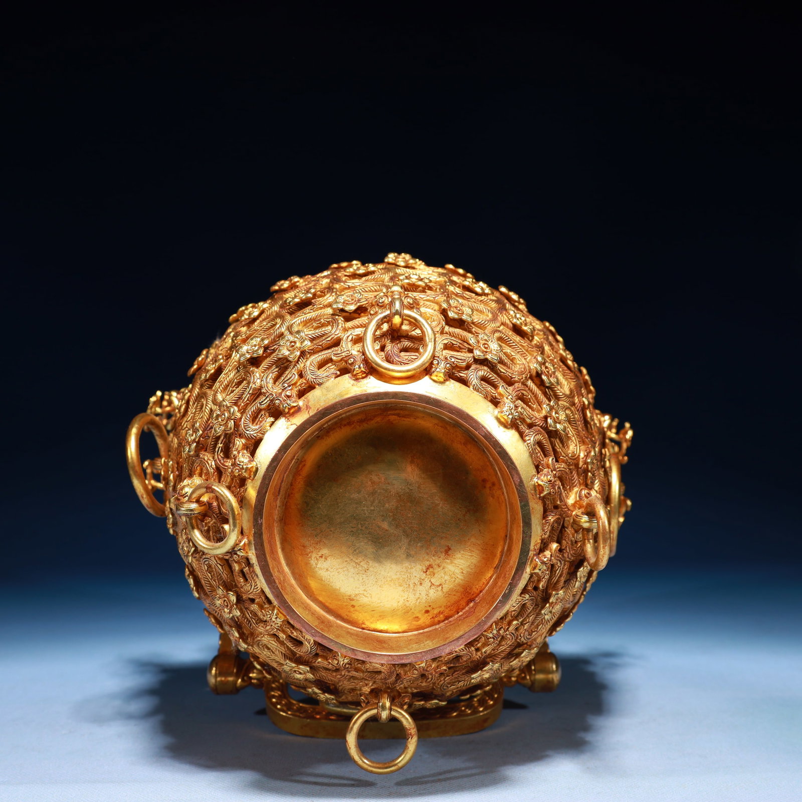 An Exquisite Gilt Bronze Dragon Pattern Ewer - 9