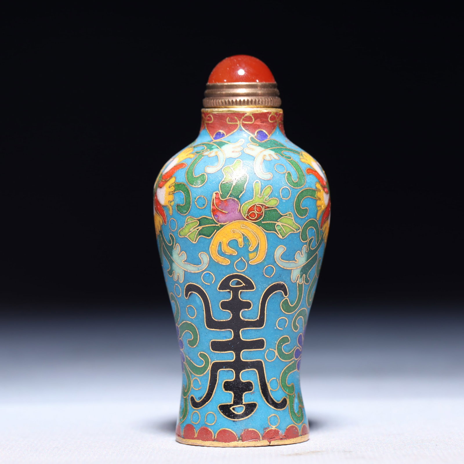 An Exquisite Cloisonne Lotus Pattern Snuff Bottle - 2