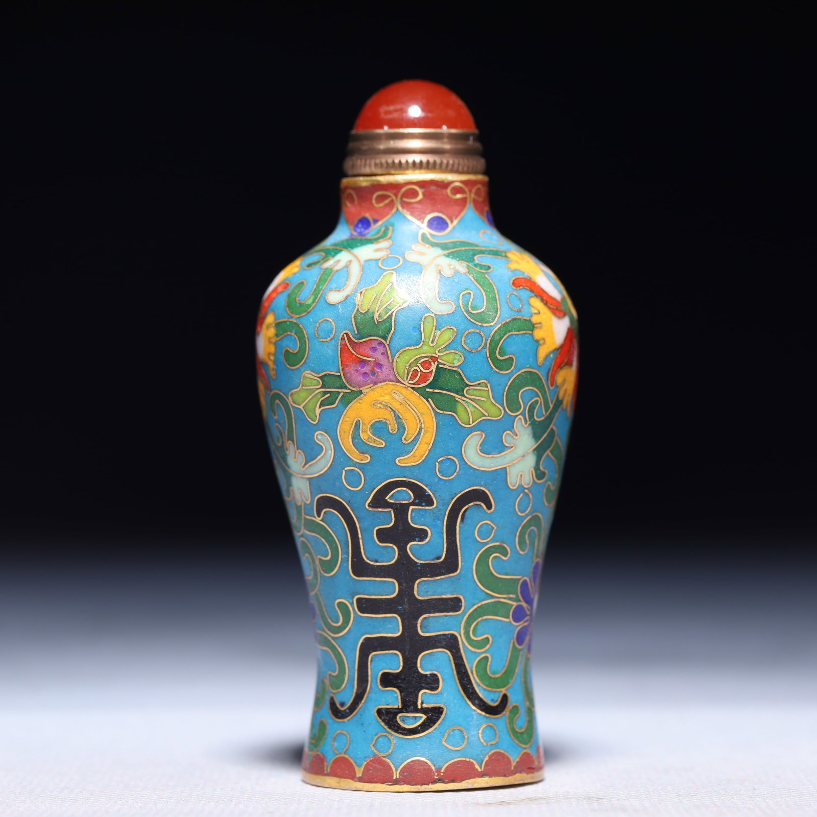 An Exquisite Cloisonne Lotus Pattern Snuff Bottle - 4