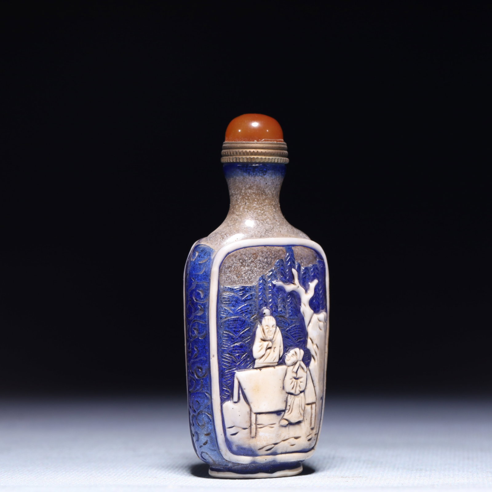 An Exquisite Glass Figure Pattern Snuff Bottle - 4