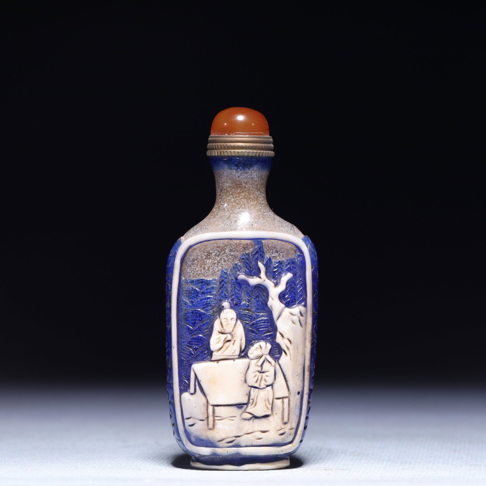 An Exquisite Glass Figure Pattern Snuff Bottle - 5