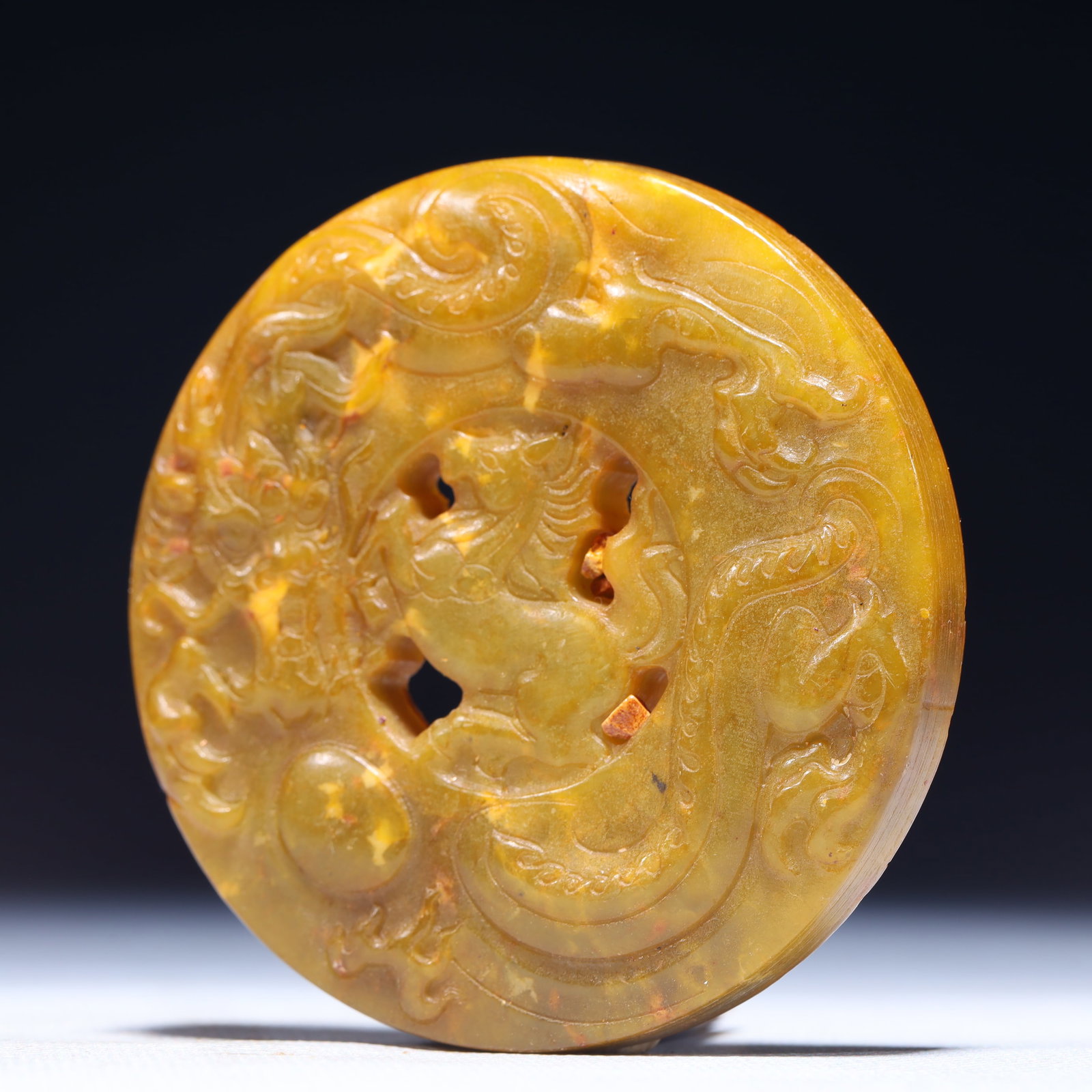 An Exquisite Archaic Jade Dragon Pattern Pendant - 2