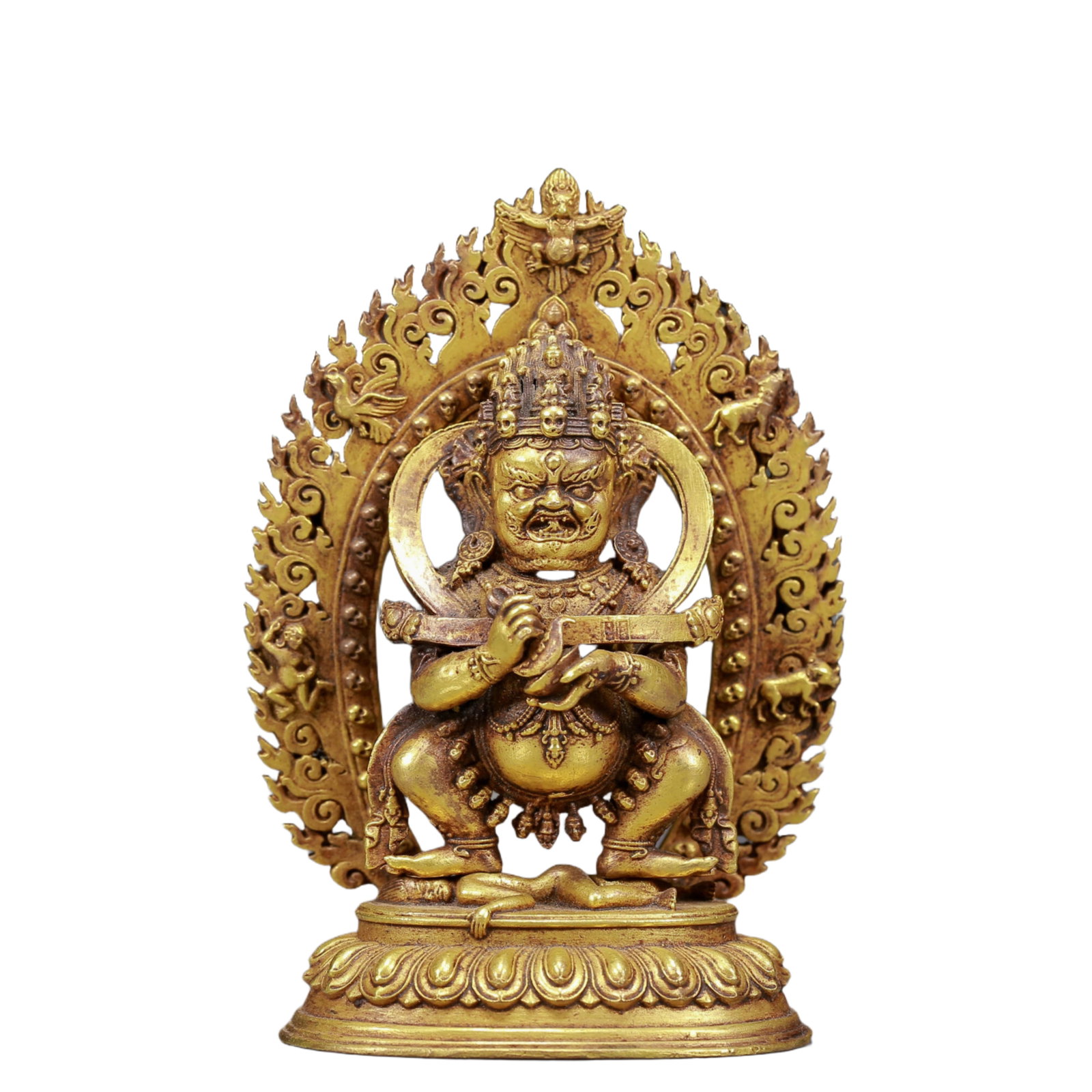 A Solemn Gilt Bronze Statue of Vajra: A Solemn Gilt Bronze Statue of Vajra,Ming Dynasty, China,Size:2.6inx1.7inx4.1in,Weight:270g 铜鎏金金刚像，明代
