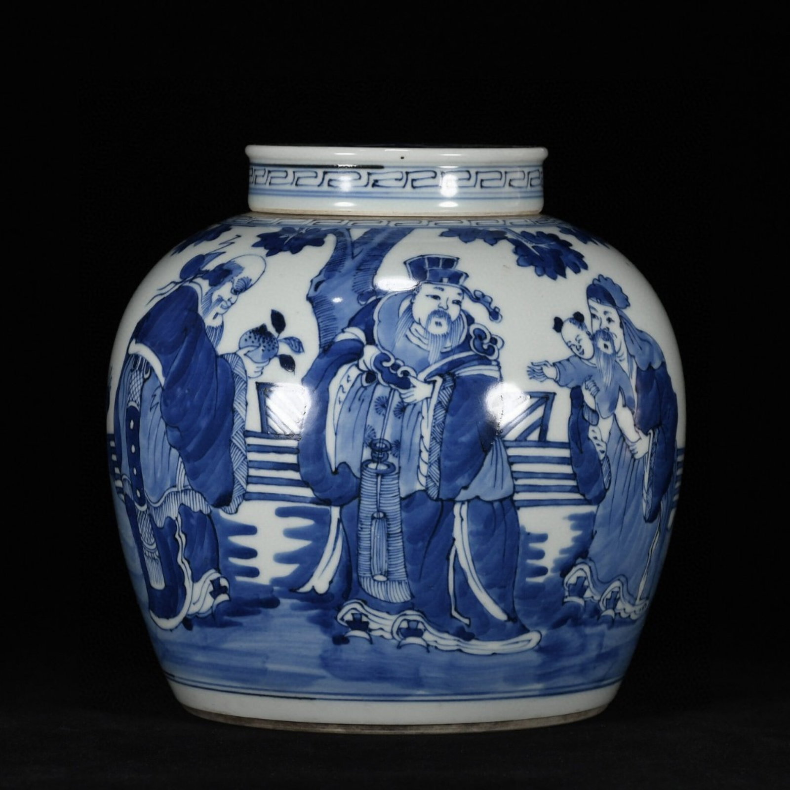 An Exquisite Blue and White Character and Story Pattern Jar with Cover (1 of 9)