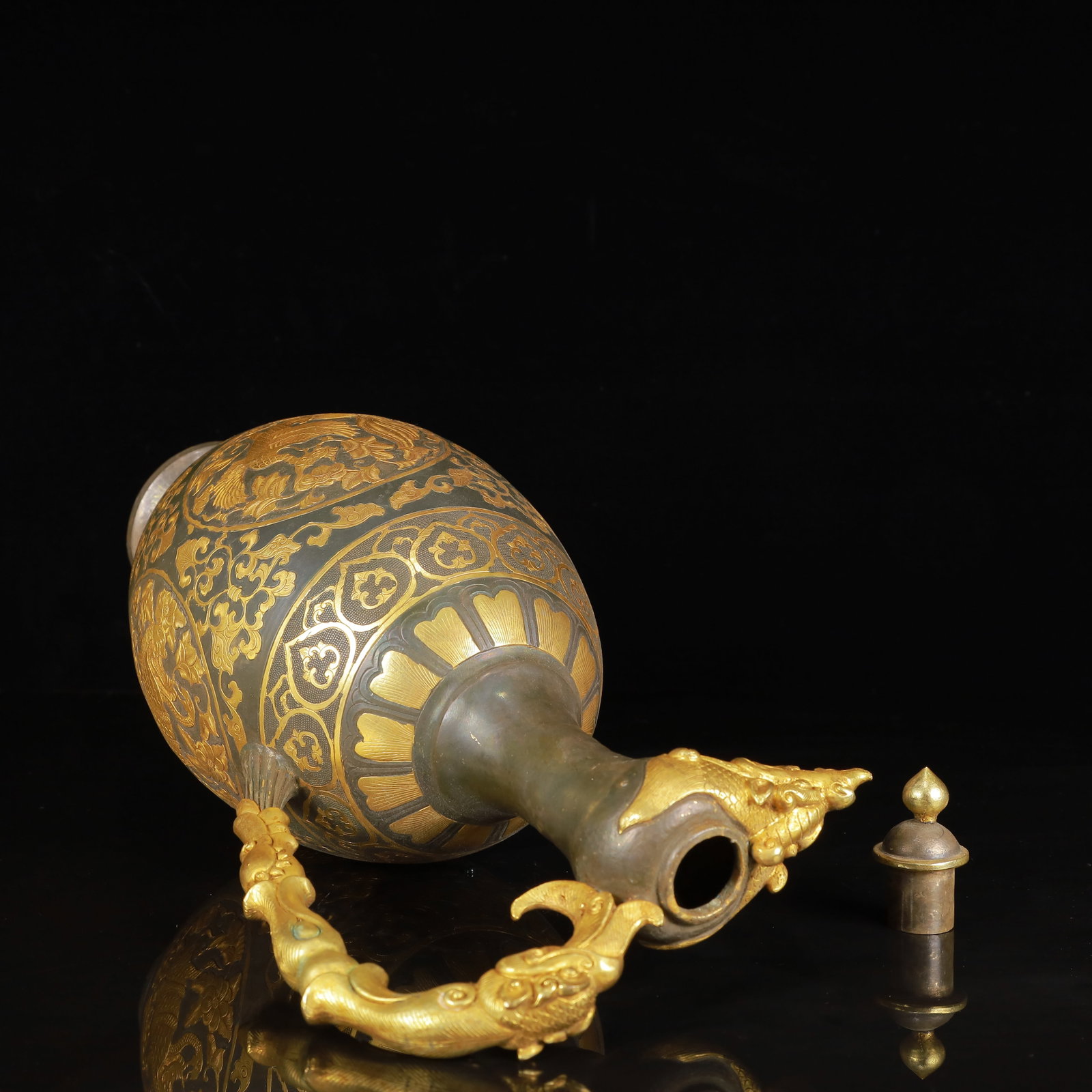 A Huge Gilt Silver Auspicious Beast Pattern Ewer - 17