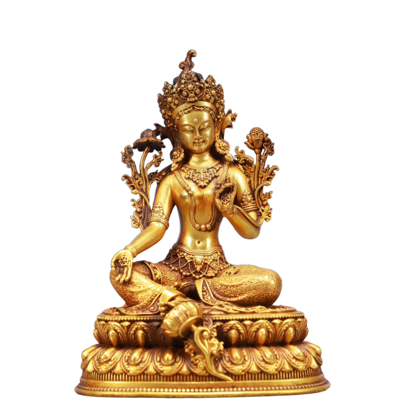A Solemn Gilt Bronze Buddha Statue: A Solemn Gilt Bronze Buddha Statue,Qing Dynasty, China,Size:3inx2.2inx4.1in,Weight:593g 铜鎏金佛像,中国清代
