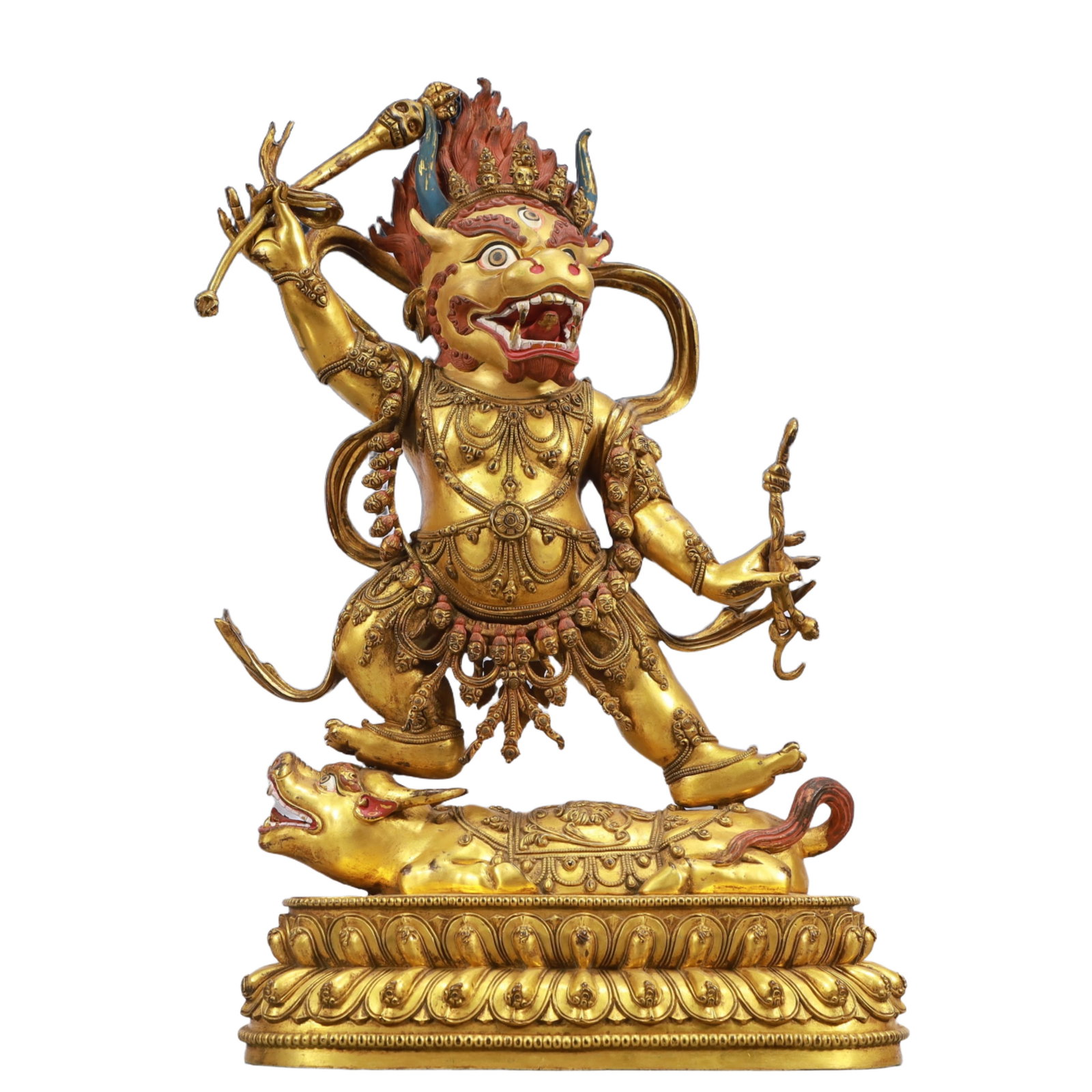 A Solemn Gilt Bronze Statue of Vajra: A Solemn Gilt Bronze Statue of Vajra,Ming Dynasty, China,Yongle Six-character Mark,Size:10.2inx5.1inx16.5in,Weight:9450g 铜鎏金金刚像,中国明ߣ