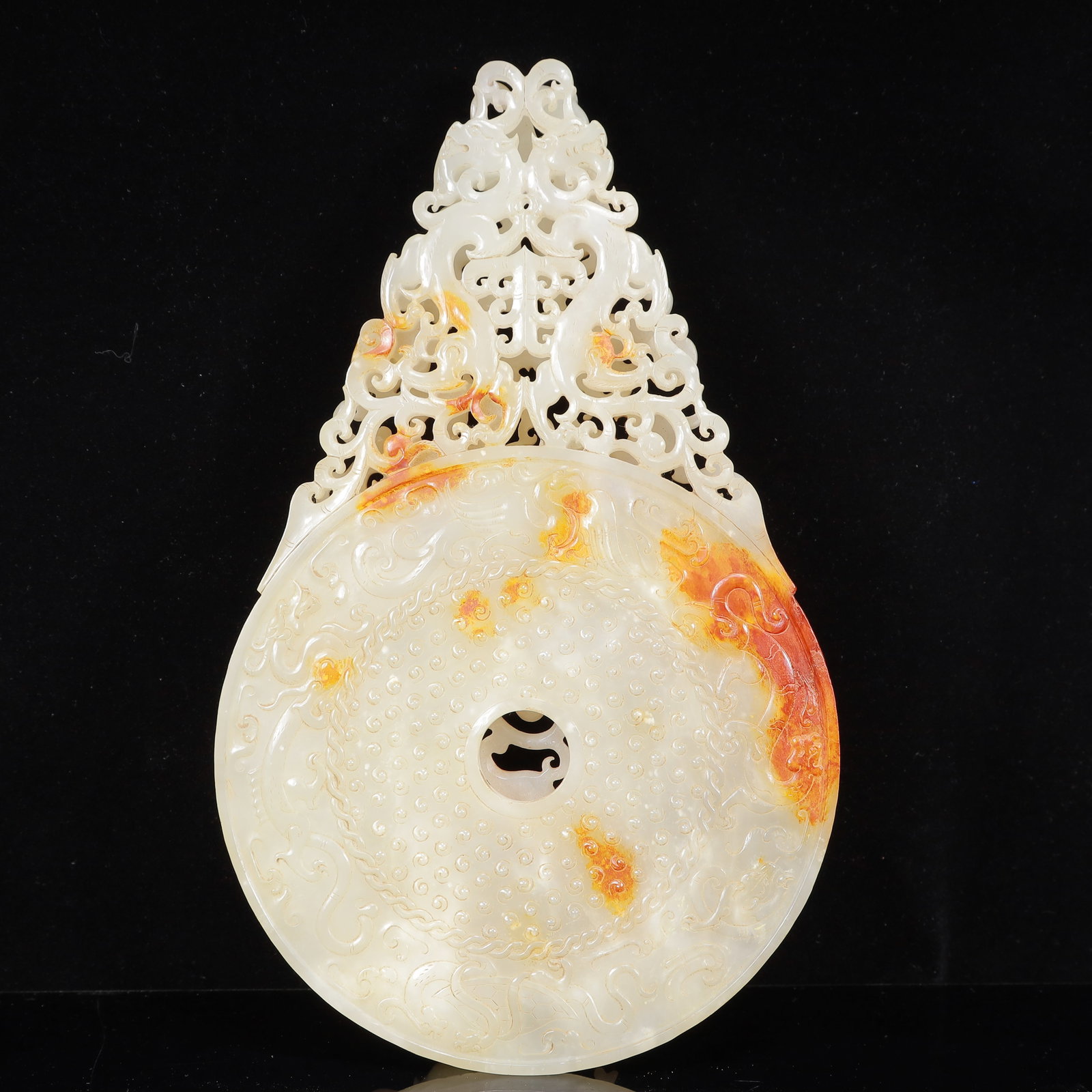 An Exquisite White Jade Chi-Dragon Pattern Ornament - 6