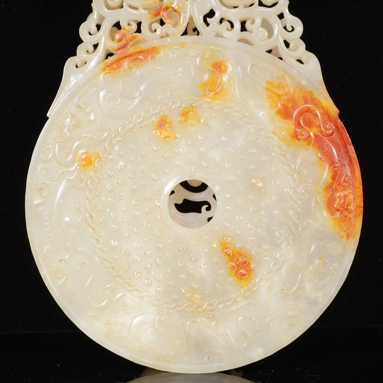 An Exquisite White Jade Chi-Dragon Pattern Ornament - 8