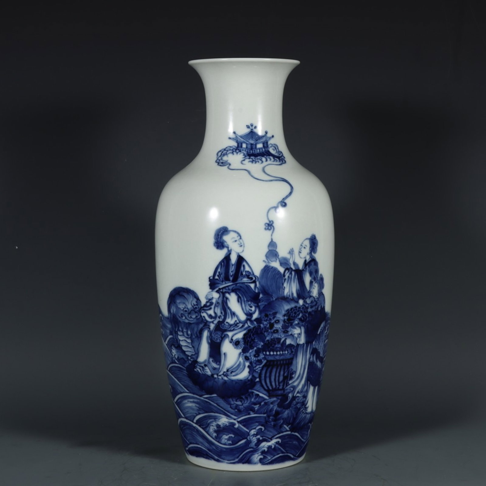 A Rare Blue and White Character and Story Pattern Vase: A Rare Blue and White Character and Story Pattern Vase,Qing Dynasty, China,Yongzheng Six-character Mark,Size:13.4inx3.7inx6.1in 青花人物故事纹瓶,中