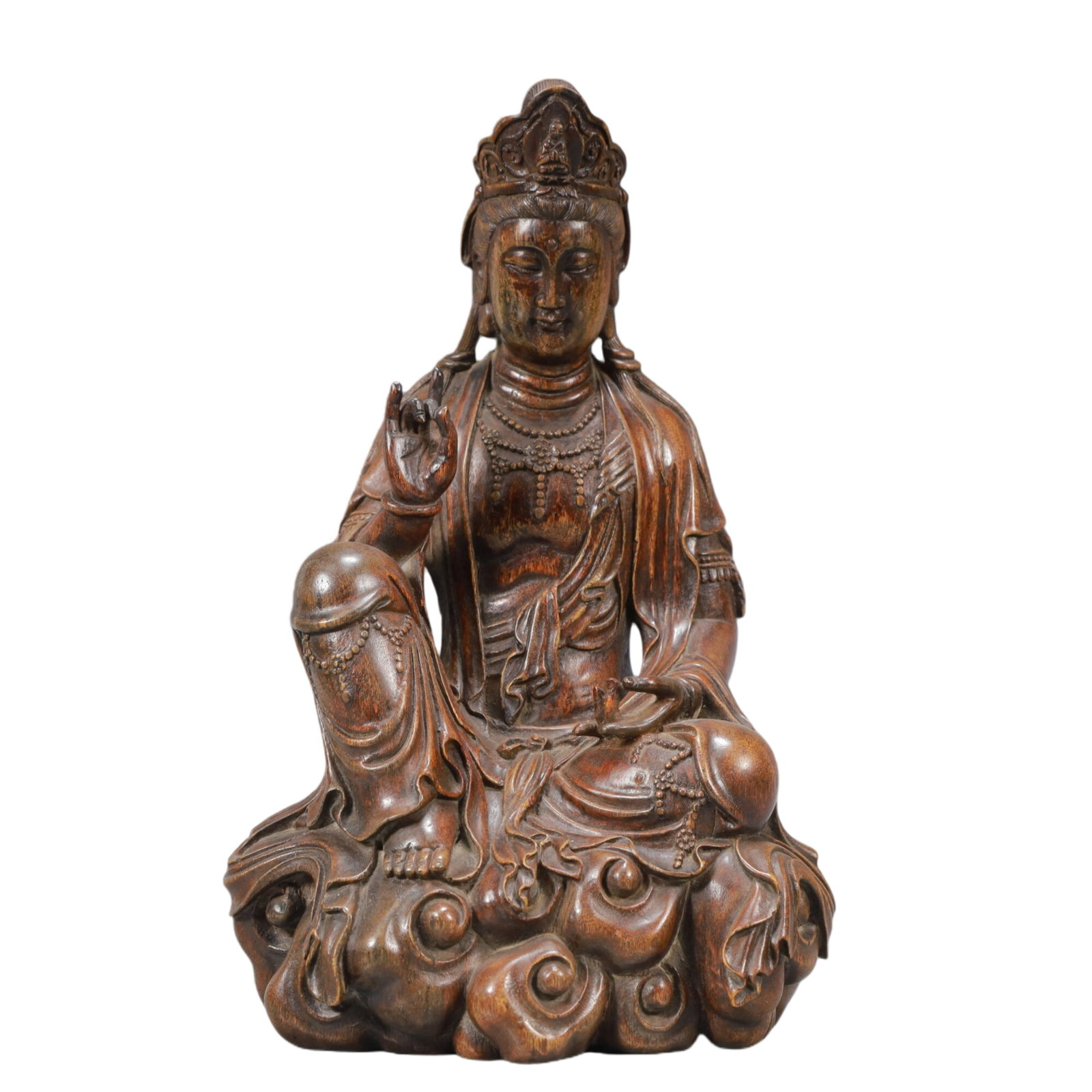 A Rare Eaglewood Statue of Avalokitesvara: A Rare Eaglewood Statue of Avalokitesvara,Qing Dynasty,China,Size:7.1inx5.5inx12.6in,Weight:1000g 沉香木观音像,中国清代