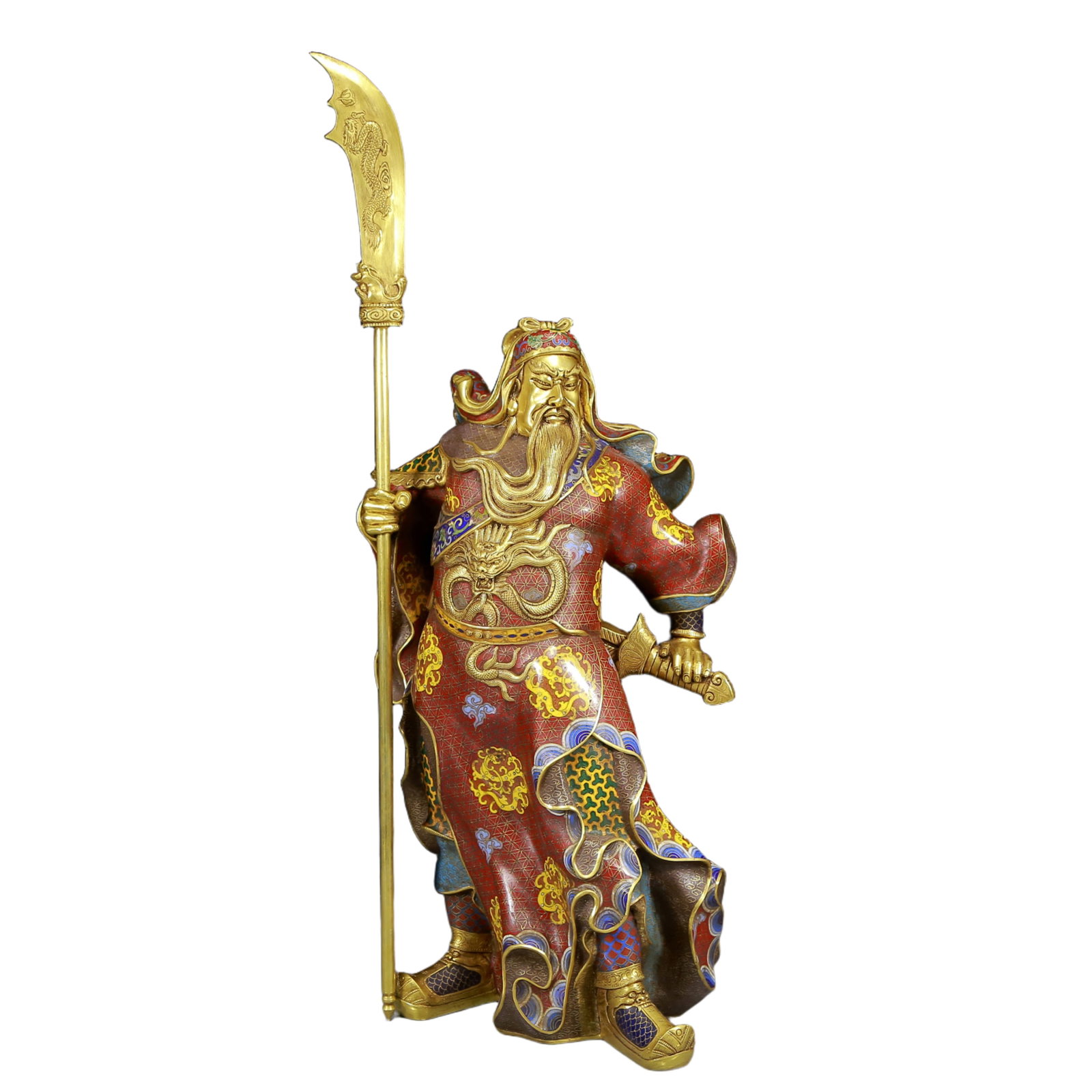 A Huge Cloisonne "Guan Yu" Statue Ornament (1 of 11)
