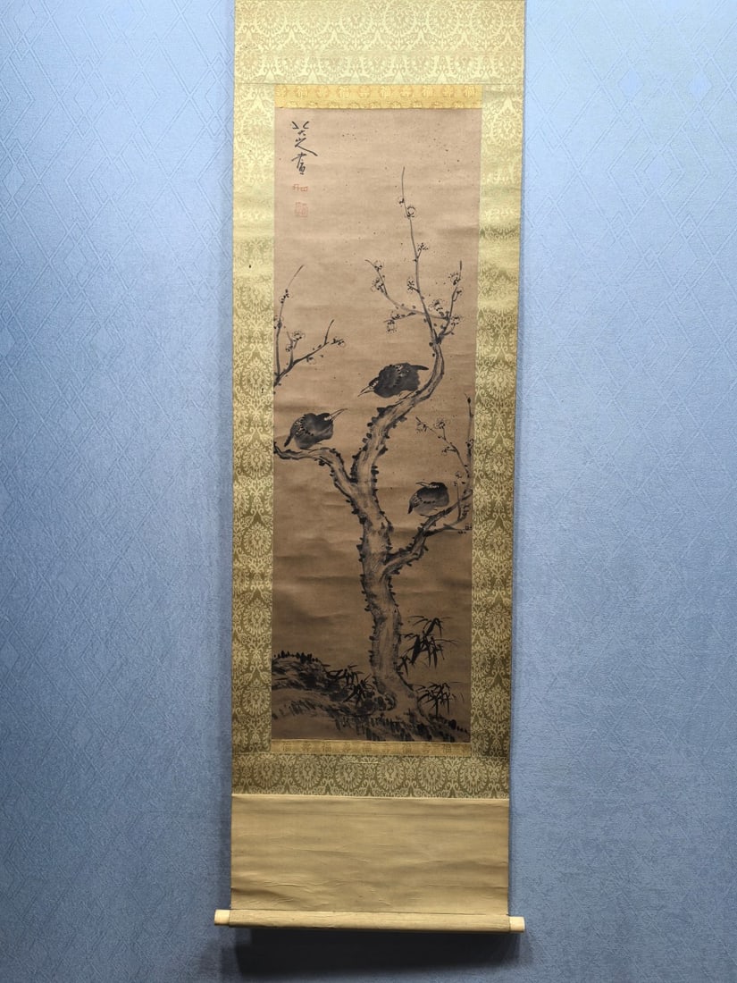 A Chinese Vertical Scroll Ink Painting of Flower and Bird on Paper,Bada Shanren (1 of 9)