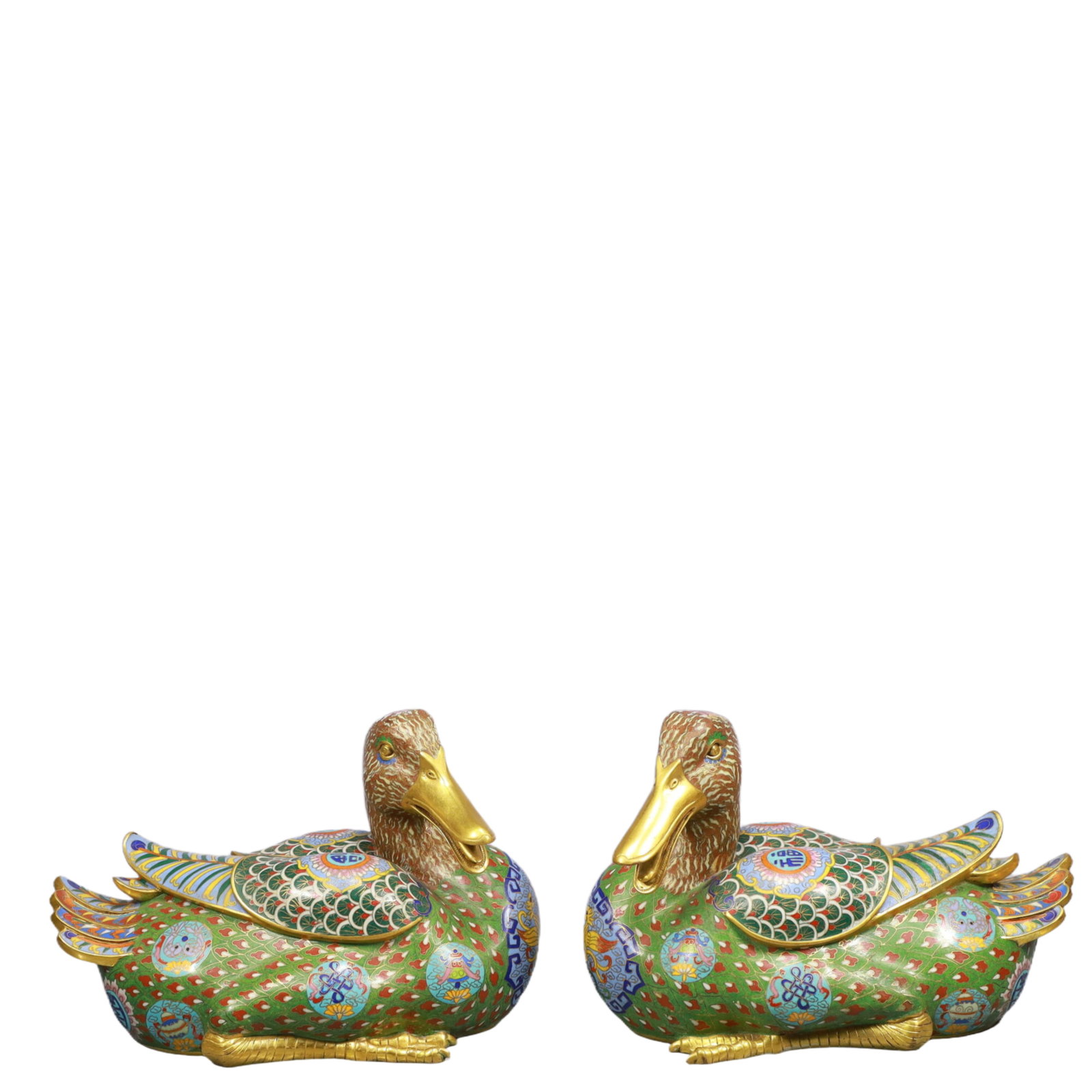 A Pair of Fine Cloisonne Duck Ornaments (1 of 13)