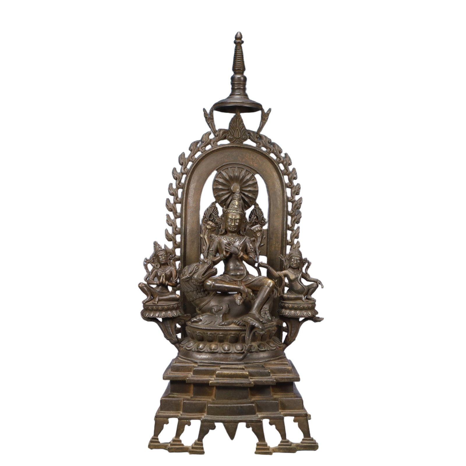 A Solemn Bronze Statue of Tara: A Solemn Bronze Statue of Tara,Ming Dynasty, China,Size:13inx7.9inx29.1in Weight:13350g 铜度母像,中国明代
