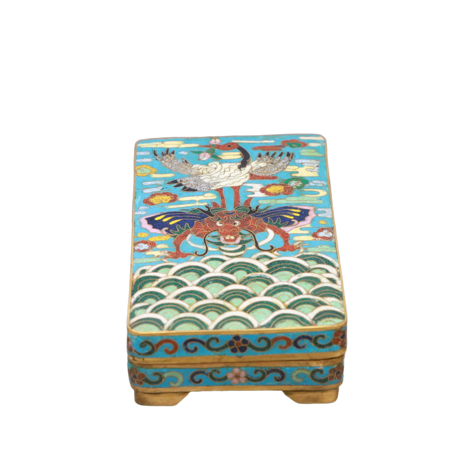 An Exquisite Cloisonne Auspicious Beast Pattern Inkstone (1 of 7)
