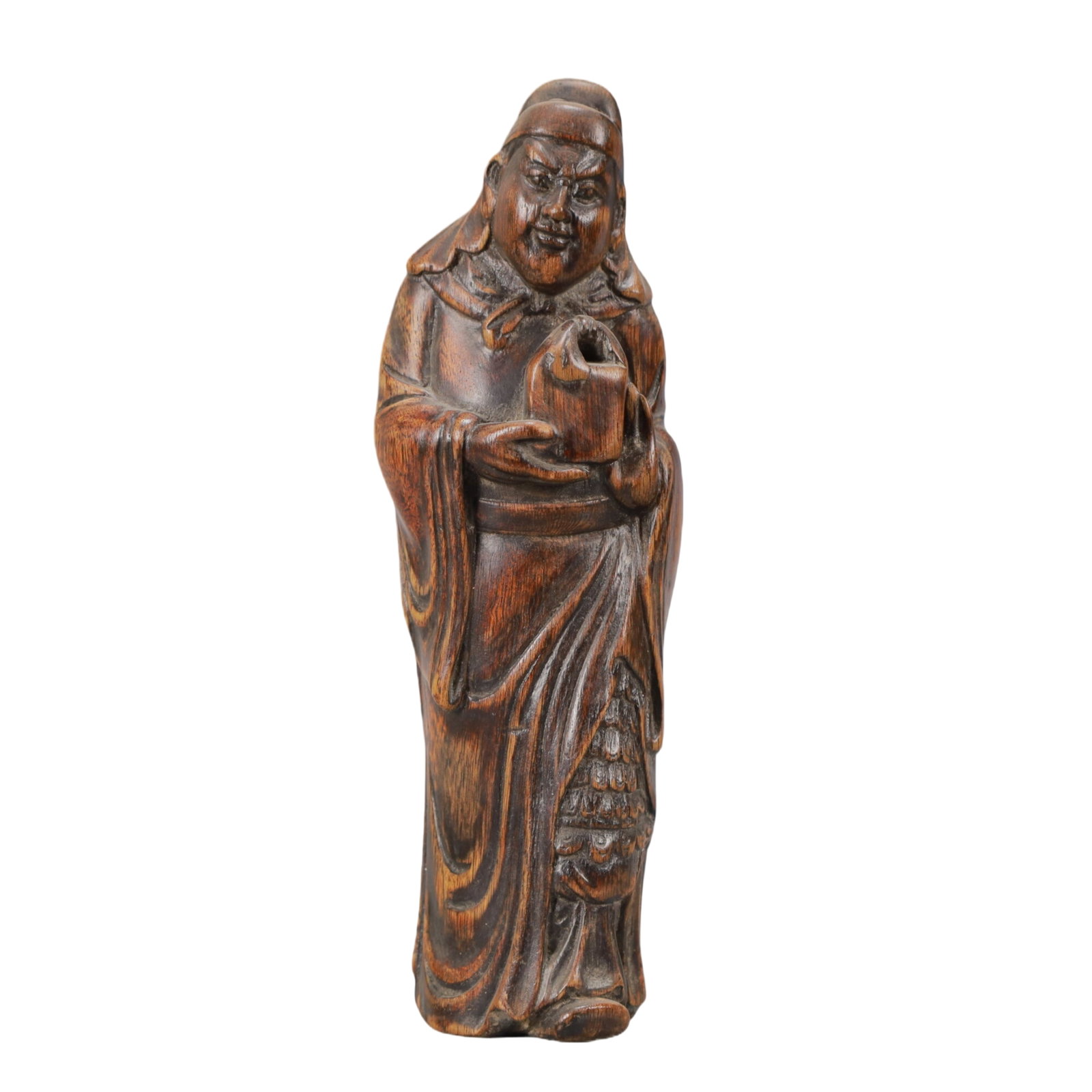 A Rare Eaglewood Figure Ornament: A Rare Eaglewood Figure Ornament,Qing Dynasty,China,Size:2.1inx1.6inx7.9in,Weight:150g 沉香木人物摆件,中国清代