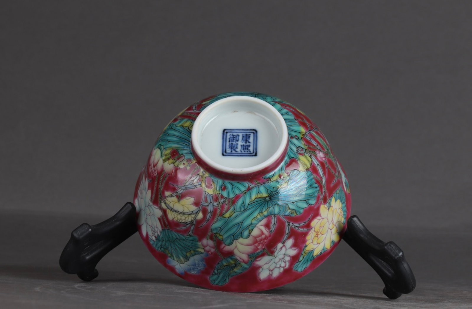 An Exquisite Enamel Ruby Red-Glazed Flower Pattern Bowl - 8