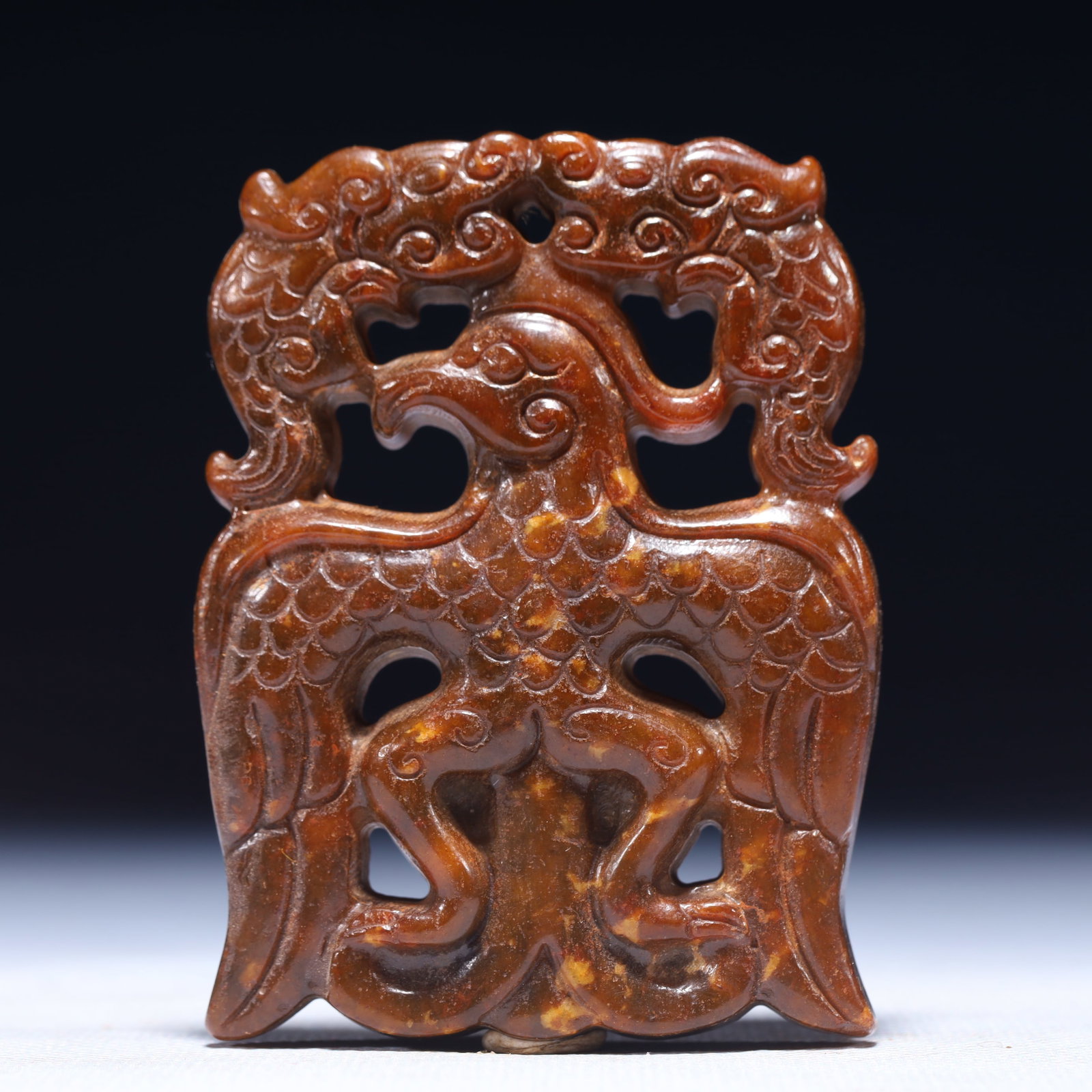 An Exquisite Archaic Jade Phoenix Pattern Pendant: An Exquisite Archaic Jade Phoenix Pattern Pendant,Ancient Time,China,Size:2.4inx0.4inx3.1in,Weight:97g 高古玉凤纹挂件,中国远古时