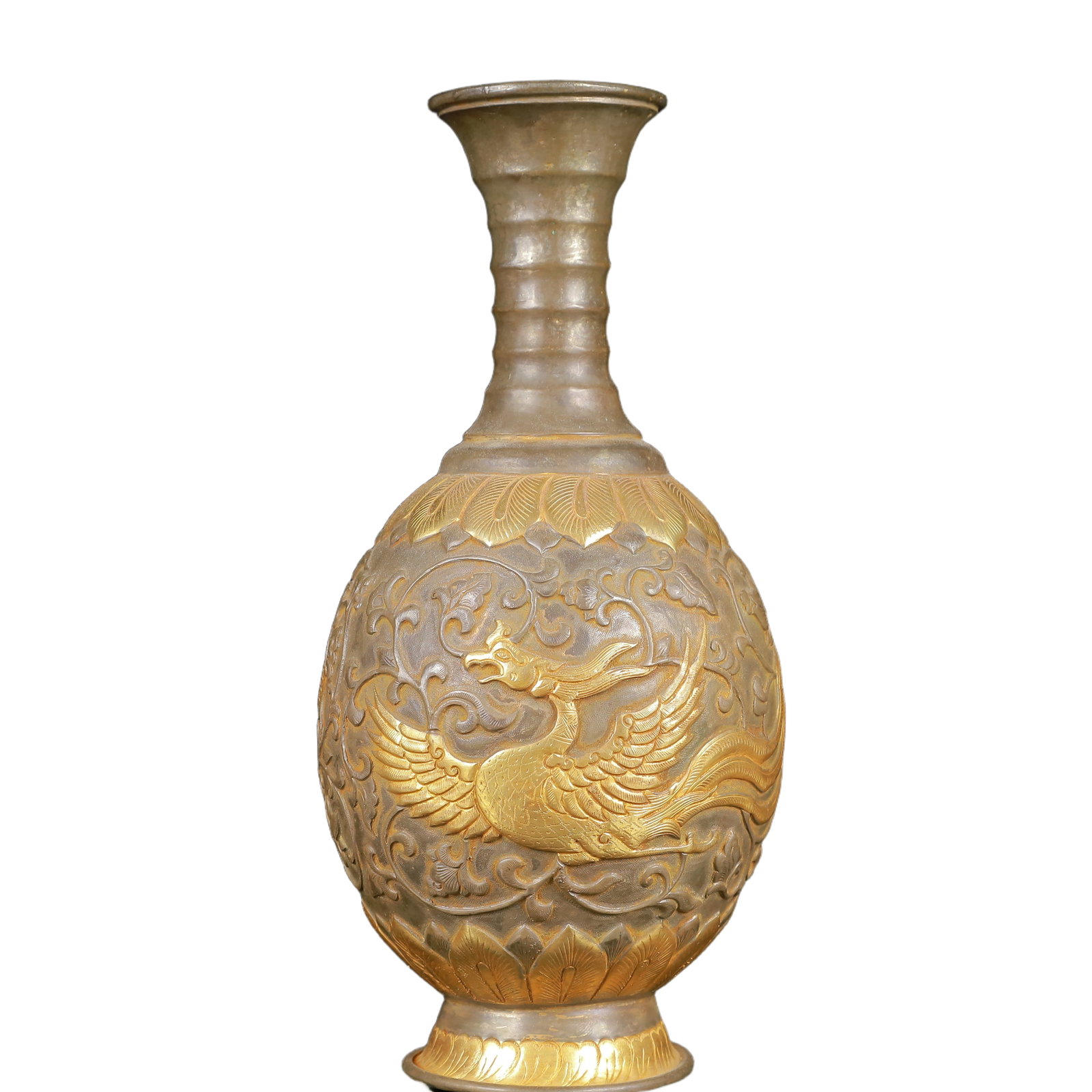 An Exquisite Gilt Silver Dragon and Phoenix Pattern Vase (1 of 12)