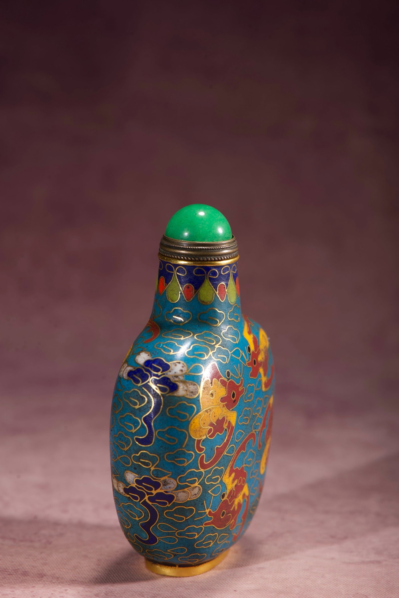 An Exquisite Cloisonne Bats Pattern Snuff Bottle - 7