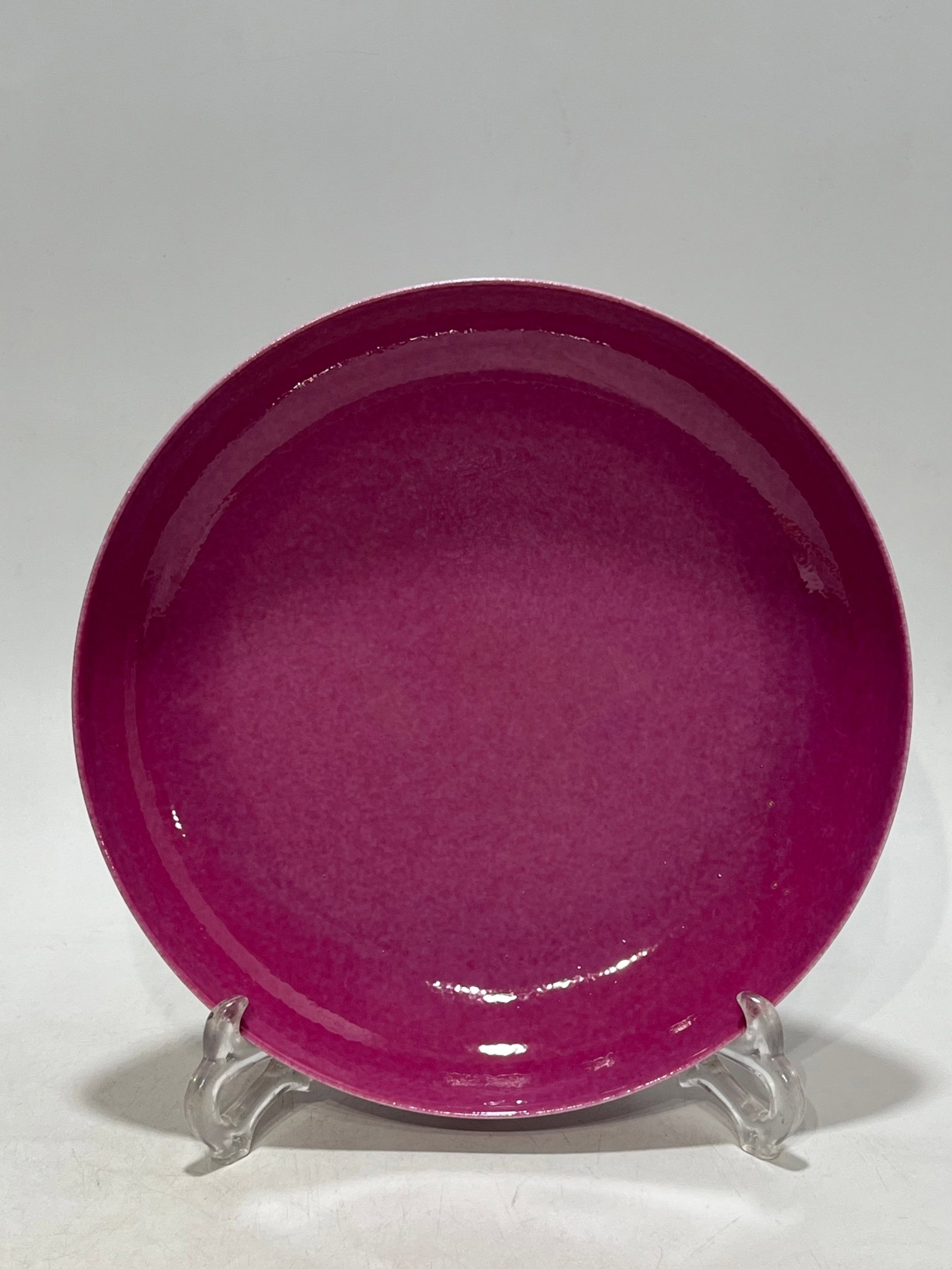 An Exquisite Ruby Red-Glazed Plate: An Exquisite Ruby Red-Glazed Plate,Qing Dynasty,China,宣统 Six-character Mark,Size:9.6in 胭脂红釉盘,中国清代,宣统六&