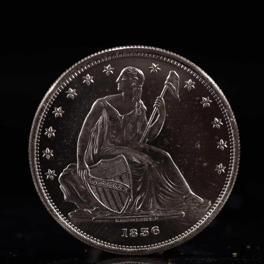 USA One Dollar 1856 Coin: American coin. IN GOD WE TRUST / LIBERTY / 1856 / UNITED STATES OF AMERICA / ONE DOL. Weight:26.9g.