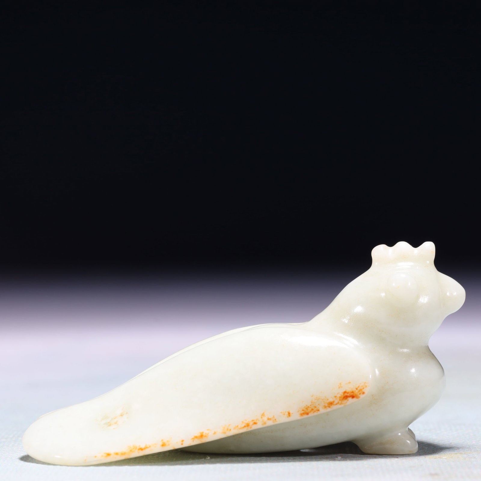An Exquisite White Jade Bird Ornament: An Exquisite White Jade Bird Ornament,Qing Dynasty,China,Size:3.3inx1.8inx1.6in,Weight:132g 白玉鸟摆件,中国清代