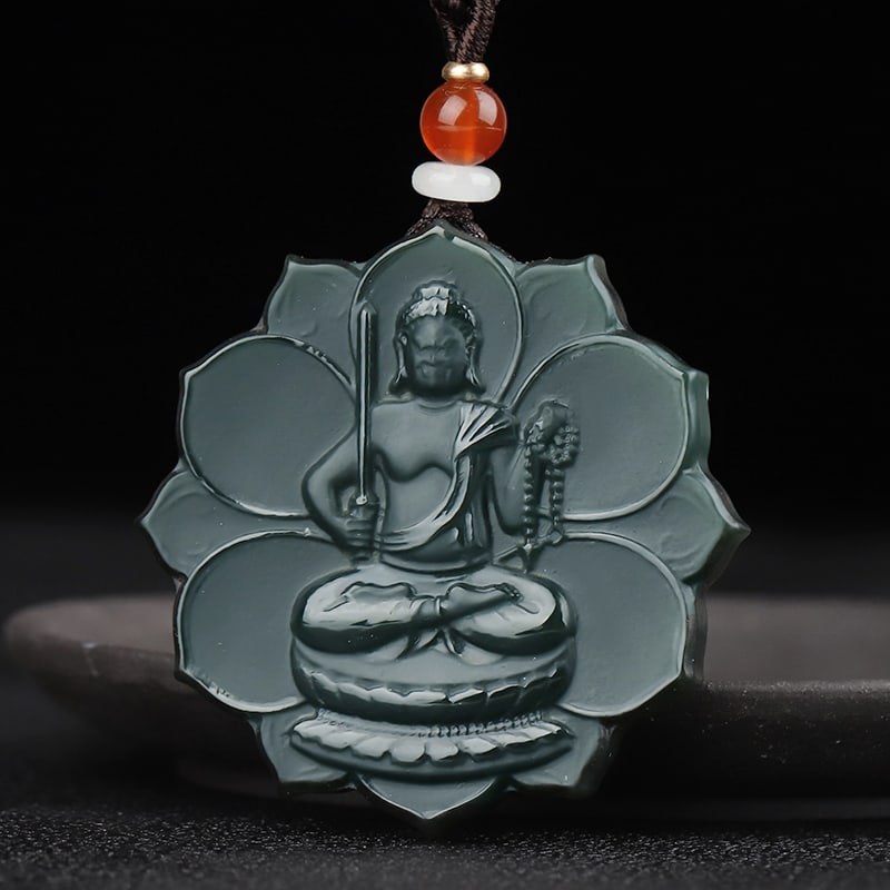 An Exquisite Cyan jade Statue of Bodhisattva Pendant: An Exquisite Cyan jade Statue of Bodhisattva Pendant,Size:1.8inx0.3in 青玉菩萨像挂件