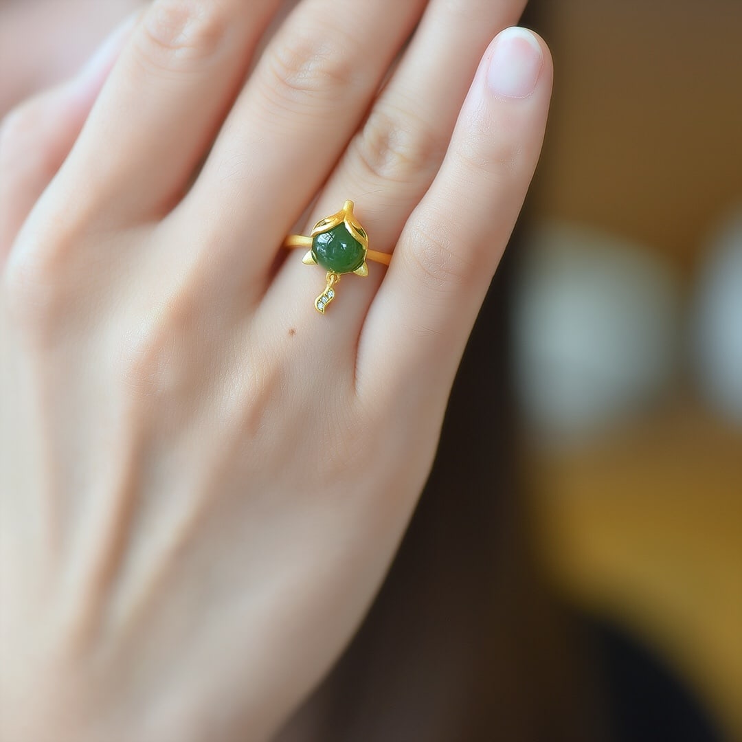 An Exquisite Sterling Silver Inlaid Jasper Ring: An Exquisite Sterling Silver Inlaid Jasper Ring 纯银镶碧玉戒指