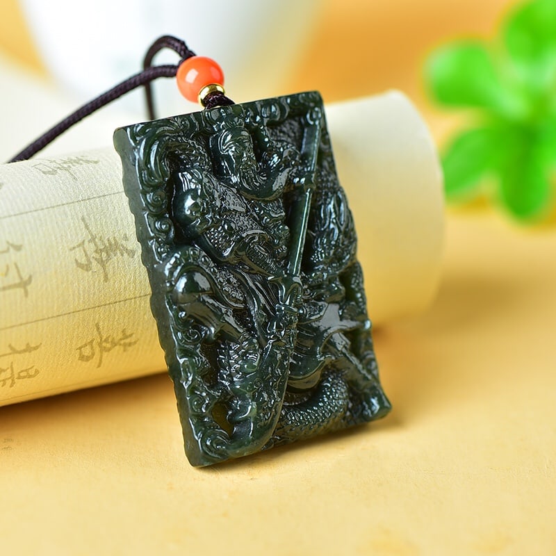 An Exquisite Jasper Figure Pattern Pendant - 3