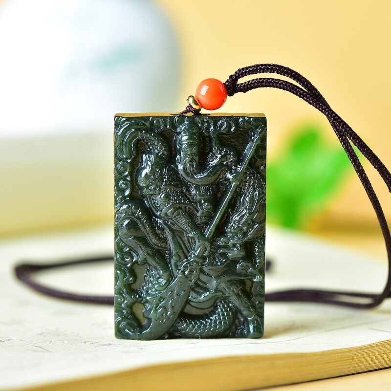 An Exquisite Jasper Figure Pattern Pendant - 5
