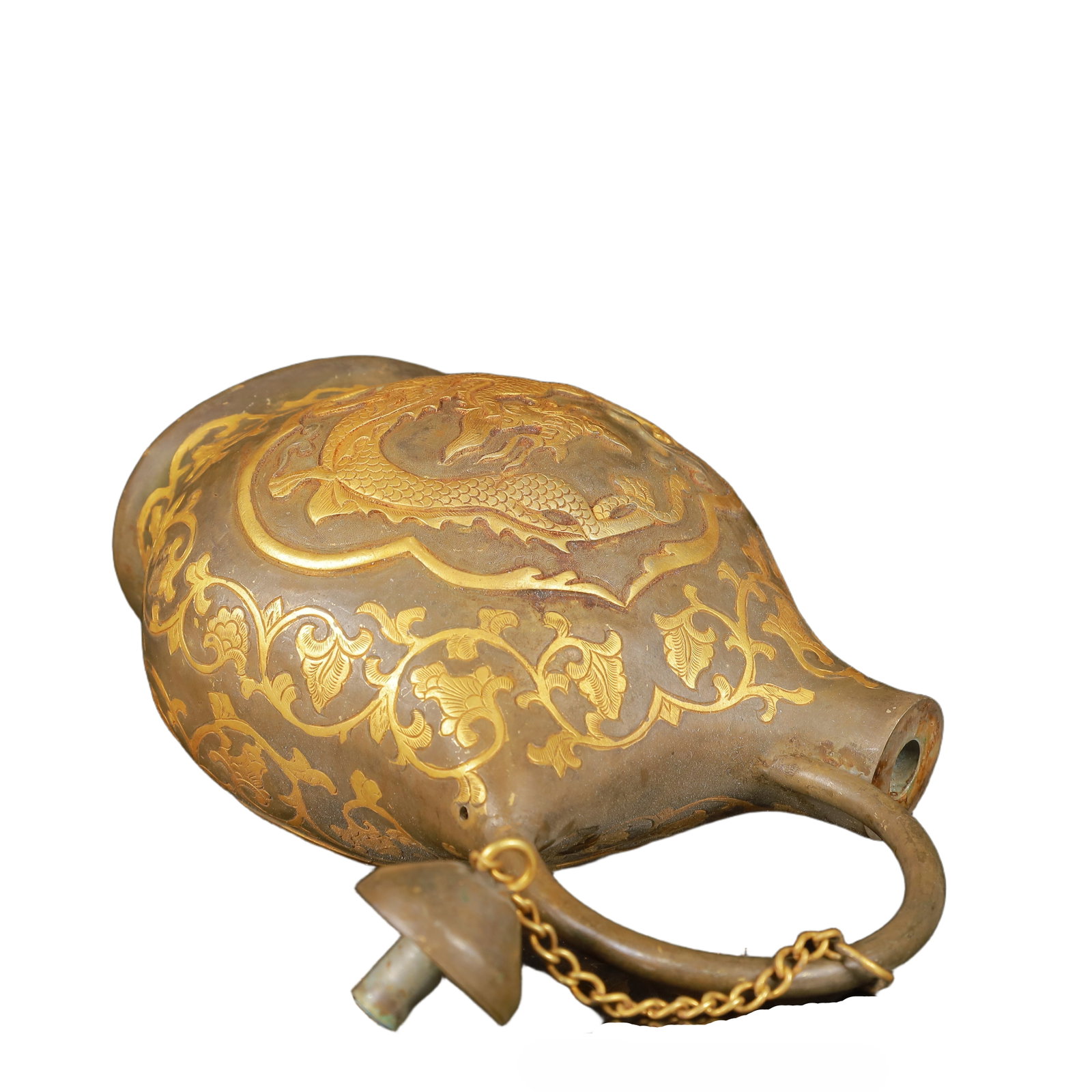 An Exquisite Gilt Silver Dragon Pattern Ewer - 10