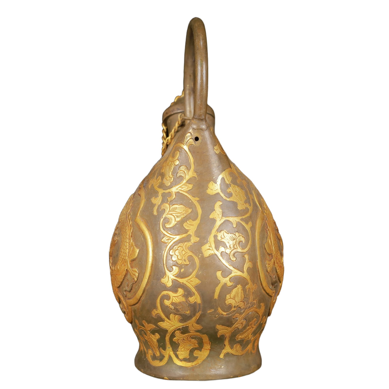 An Exquisite Gilt Silver Dragon Pattern Ewer - 9