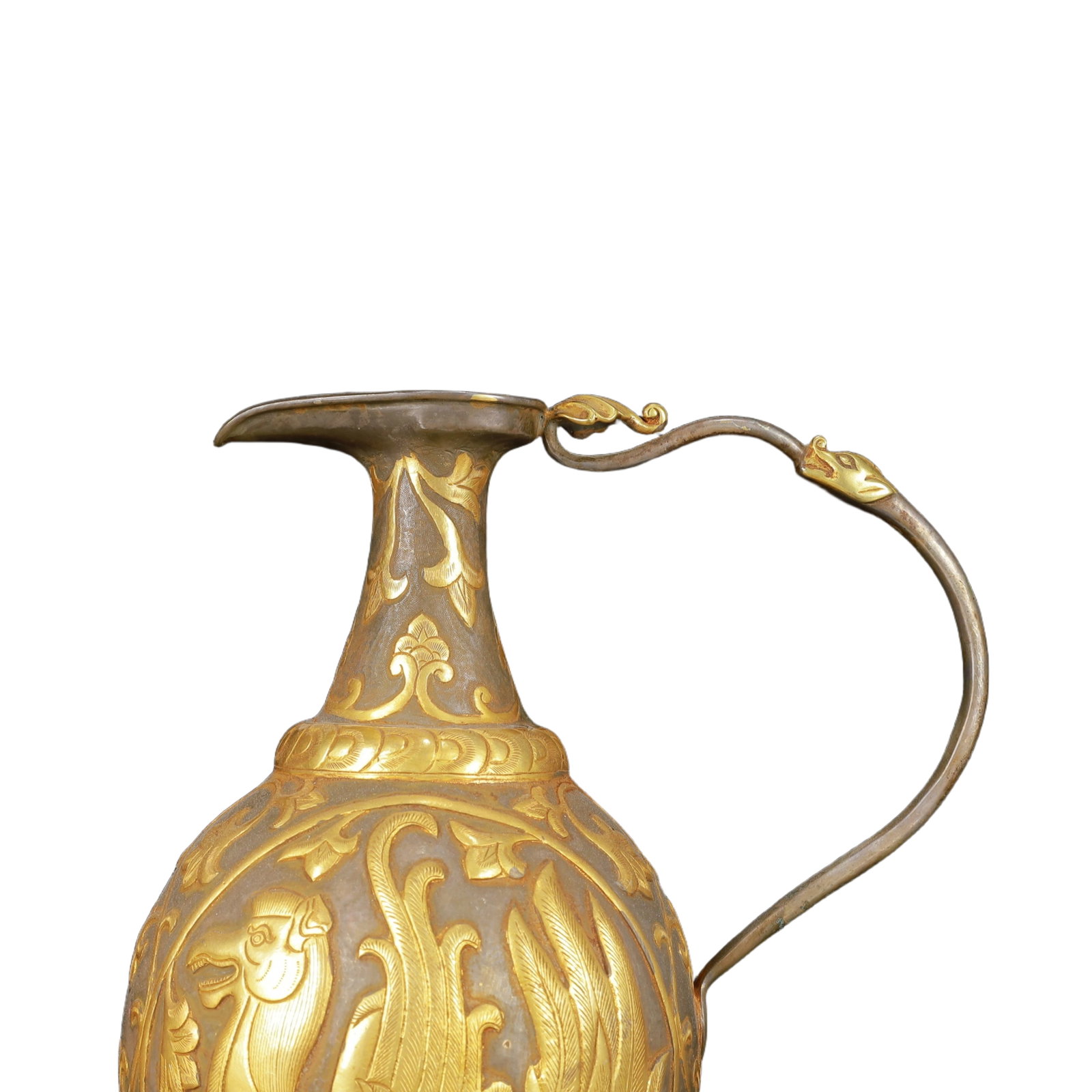 An Exquisite Gilt Silver Phoenix Pattern Ewer - 2