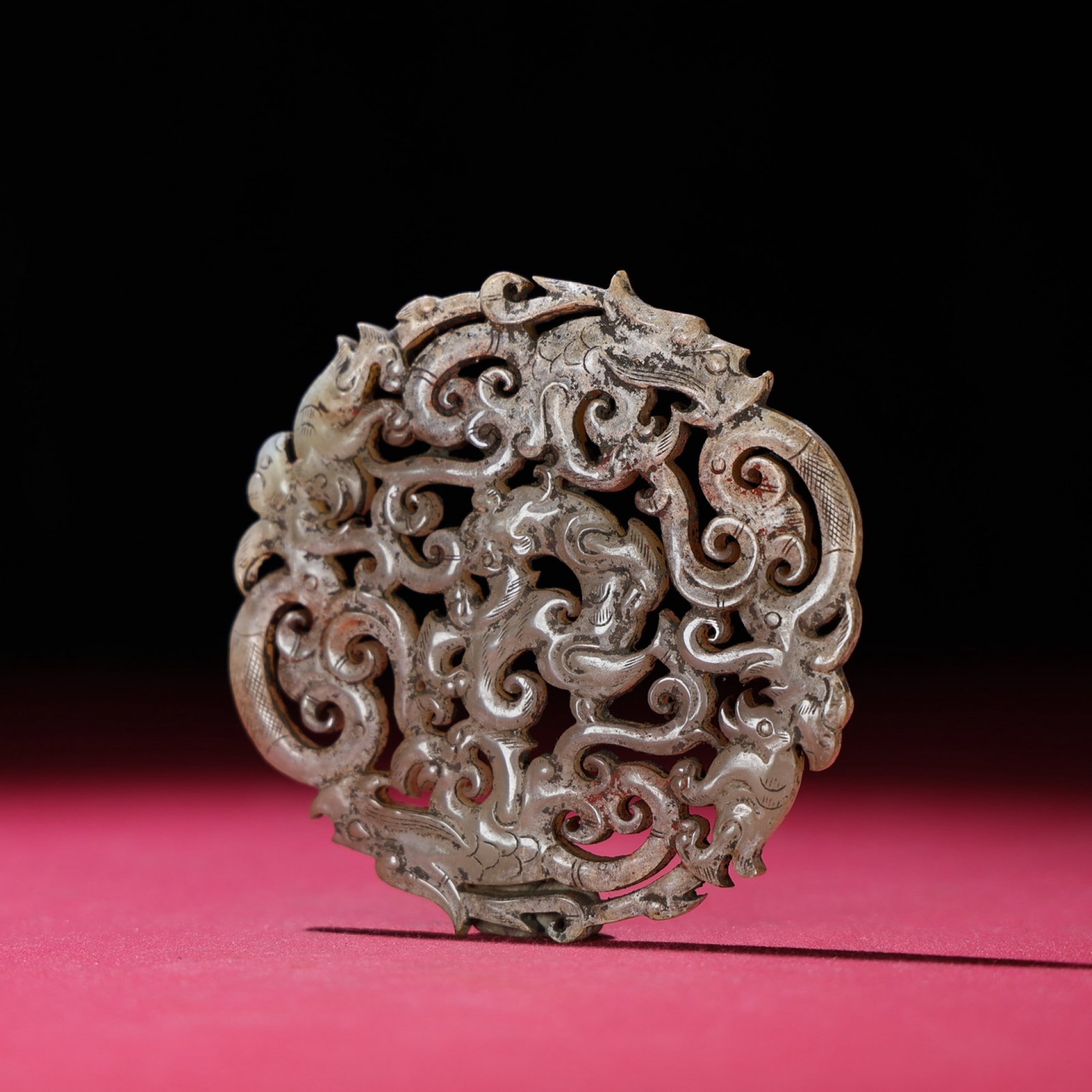 White Jade Dragon Pattern Pendant - 8