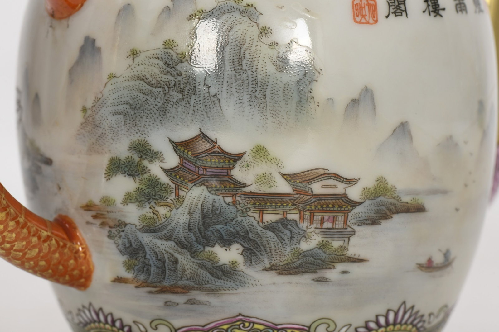 An Exquisite Enamel Landscape Pattern Teapot - 6