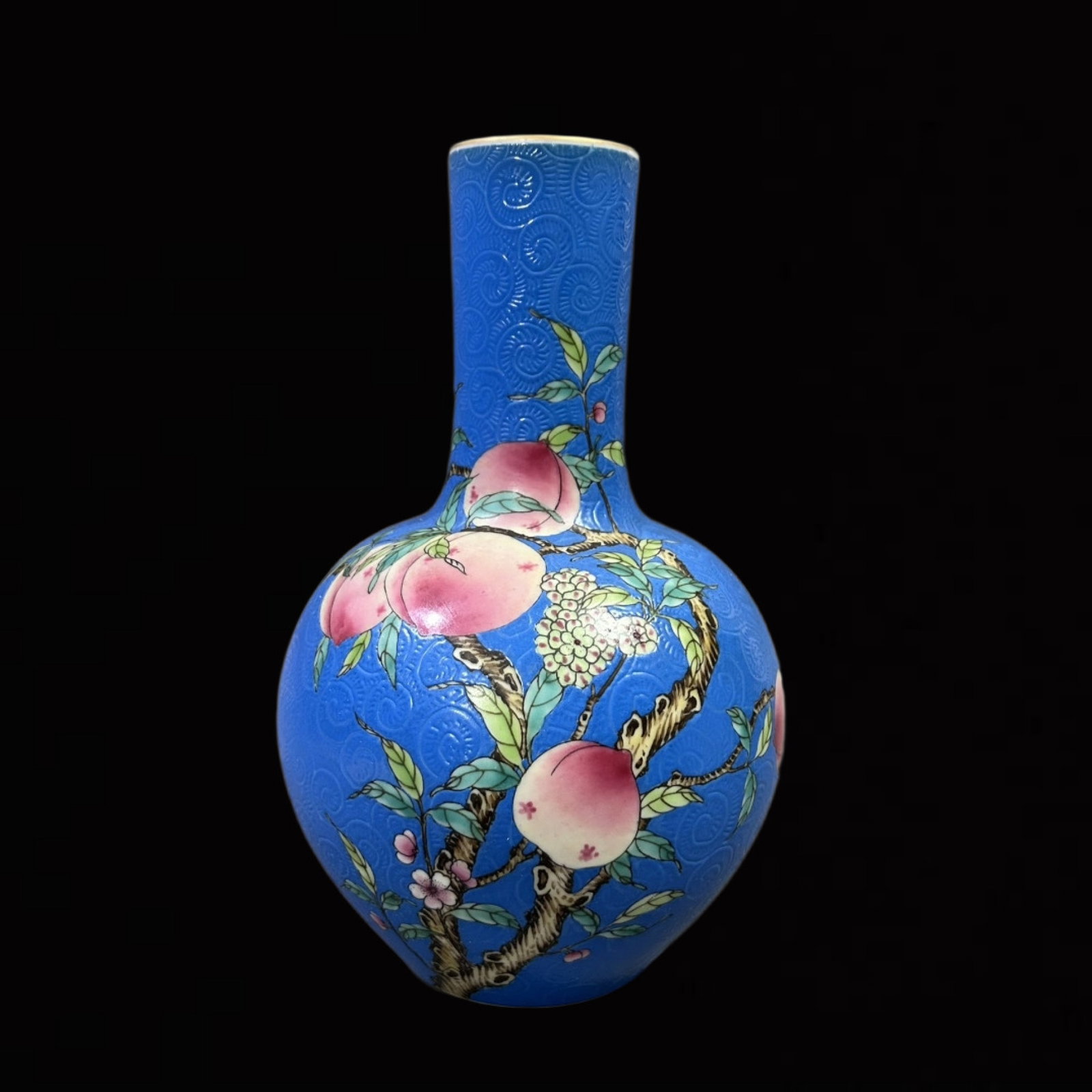 An Exquisite Enamel Bats and Peach Pattern Vase (1 of 7)