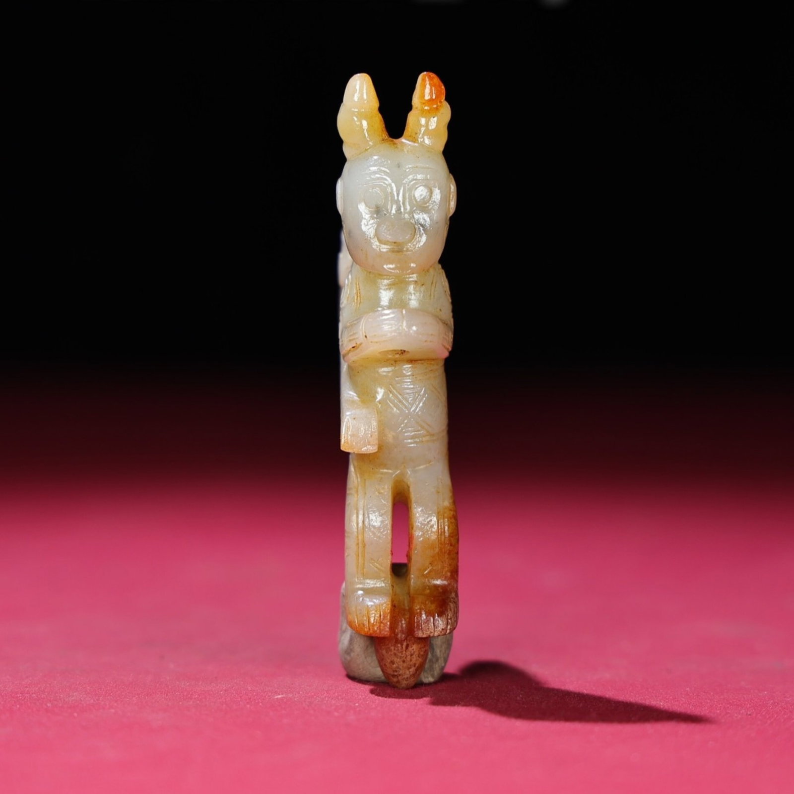 White Jade Figure Pendant: White Jade Figure Pendant,Qing Dynasty,China,Size:3.3inx1.8inx0.6in,Weight:40g 白玉人物挂件,中国清代