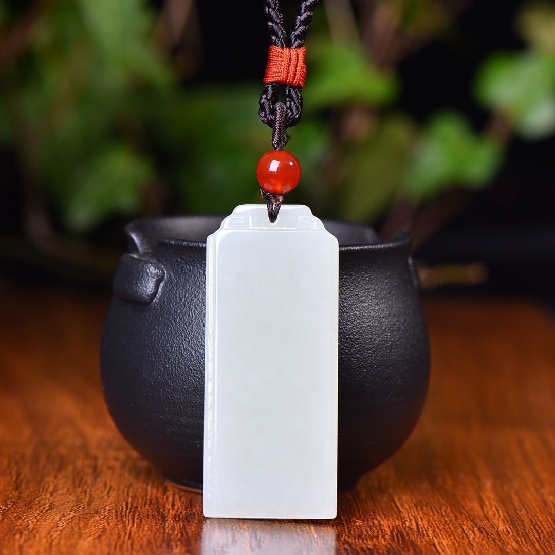 An Exquisite White Jade Pendant: An Exquisite White Jade Pendant,Size:0.9inx2.2in 白玉挂件